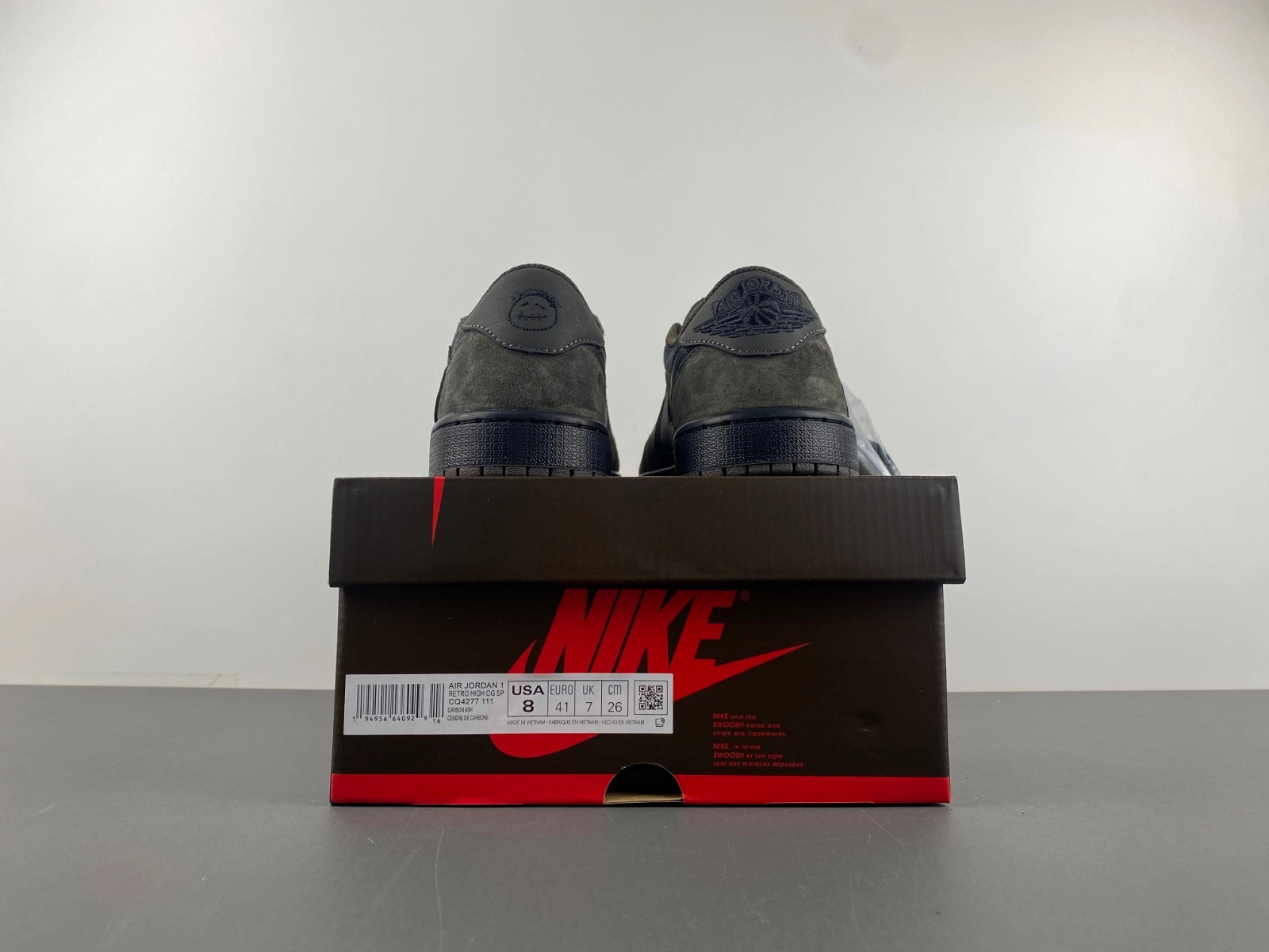 Compact Air Jordan 1 Low Travis Scott Brown Grey CQ4277- 1352