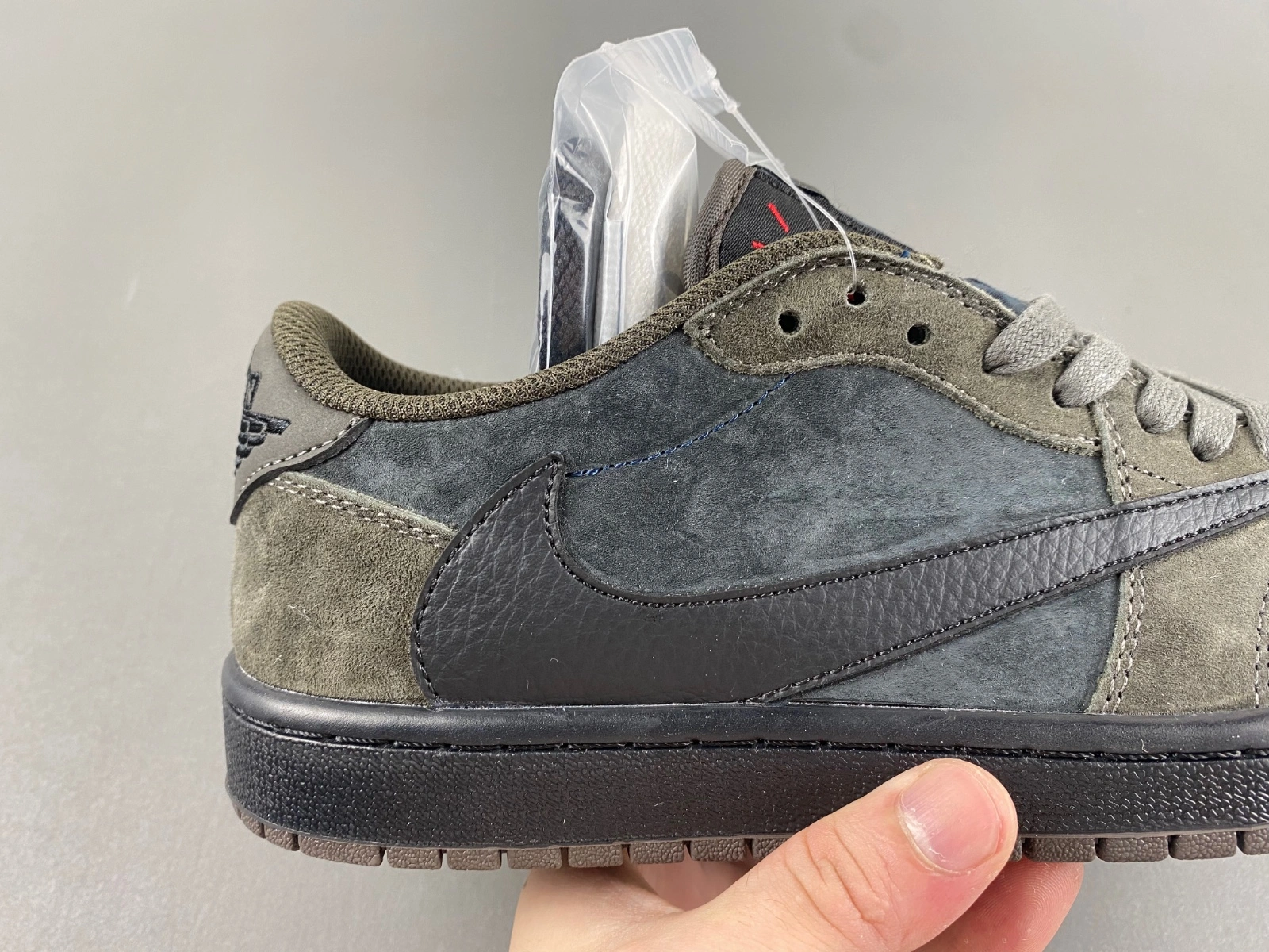 Compact Air Jordan 1 Low Travis Scott Brown Grey CQ4277- 1352