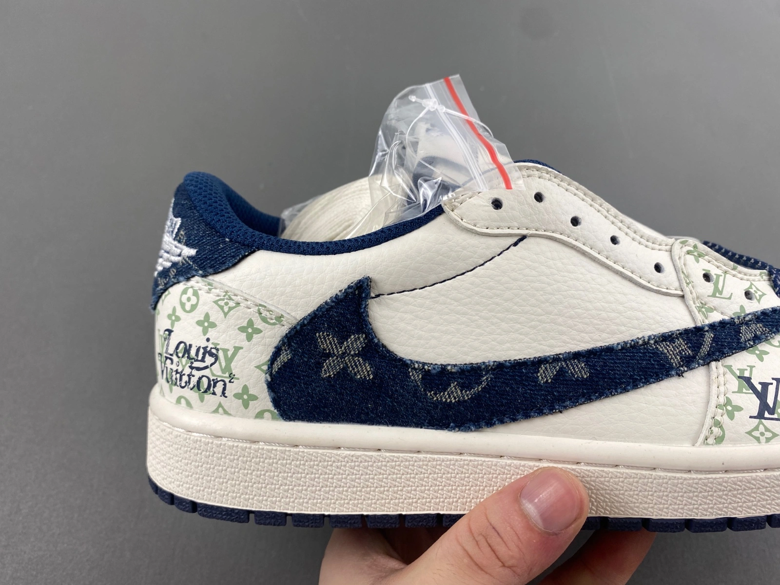 Popular Air Jordan 1 Low Travis Scott L*V White Blue SJ2968- 1366