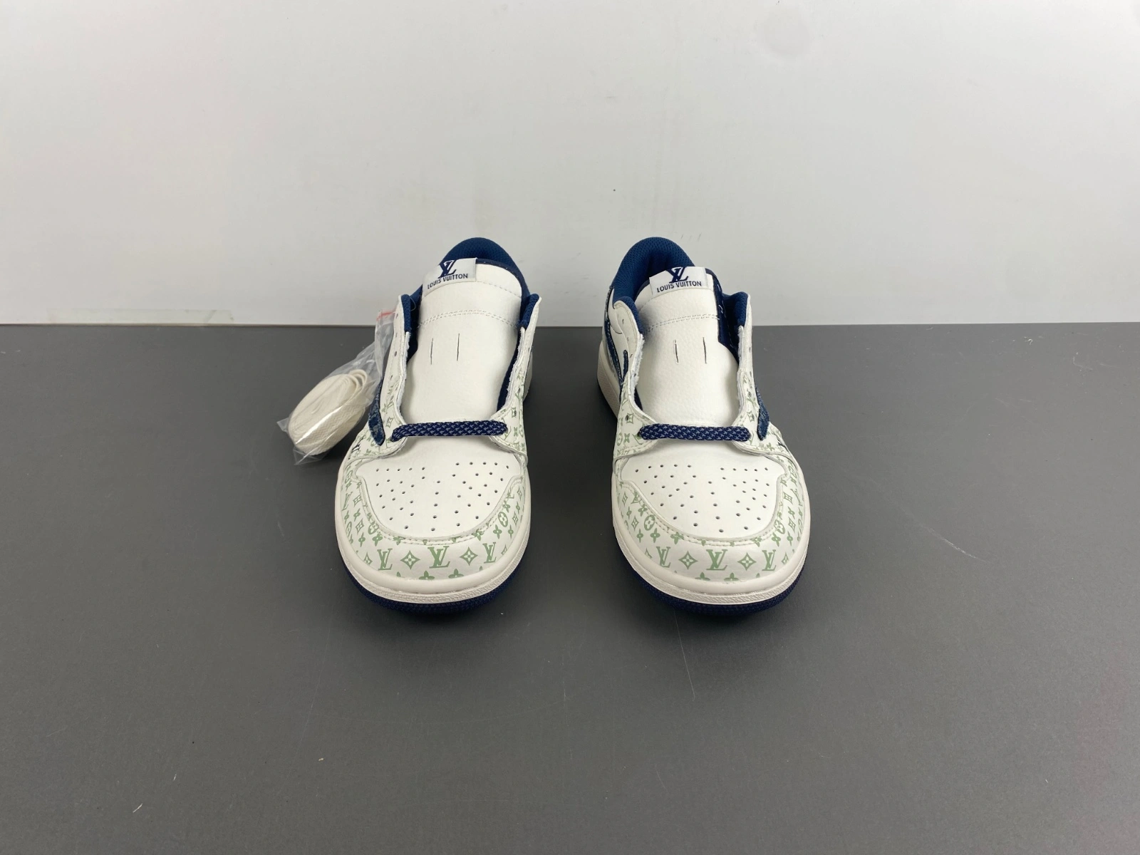 Popular Air Jordan 1 Low Travis Scott L*V White Blue SJ2968- 1366