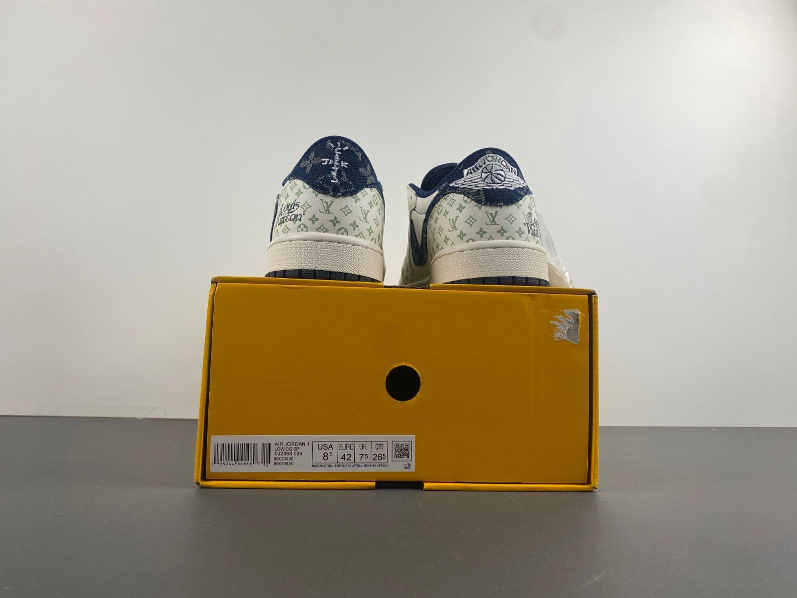 Popular Air Jordan 1 Low Travis Scott L*V White Blue SJ2968- 1366