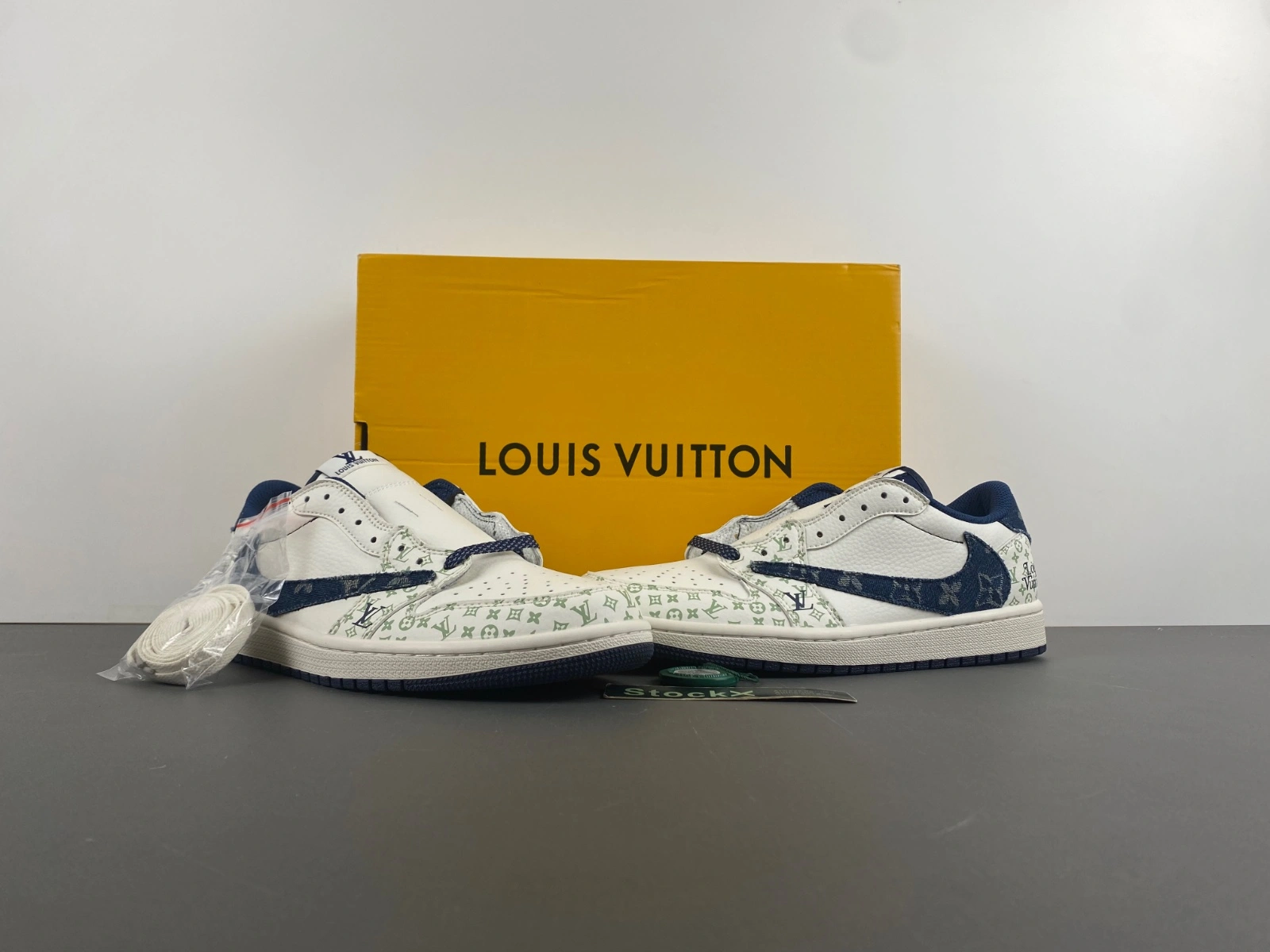 Popular Air Jordan 1 Low Travis Scott L*V White Blue SJ2968- 1366