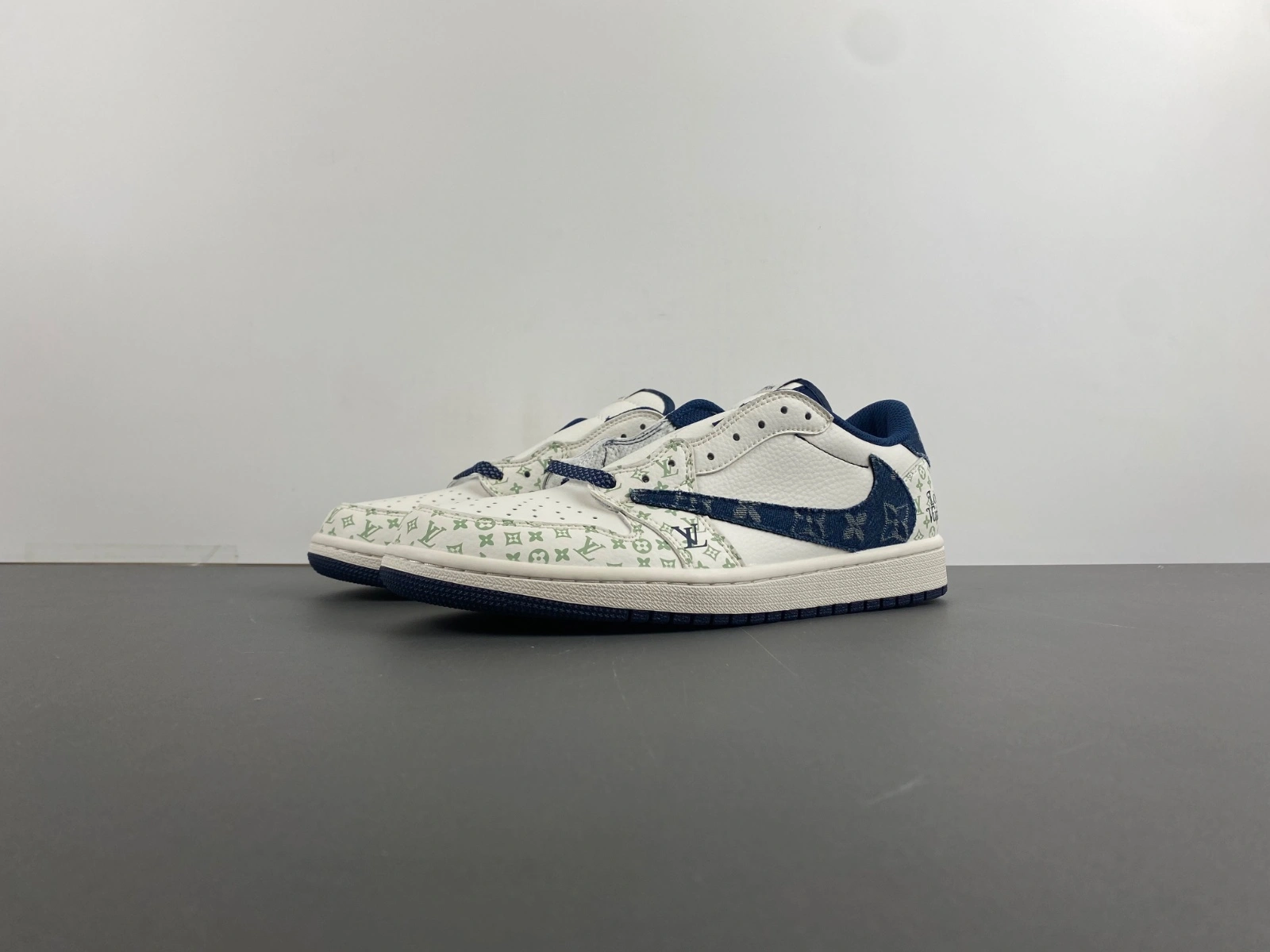 Popular Air Jordan 1 Low Travis Scott L*V White Blue SJ2968- 1366
