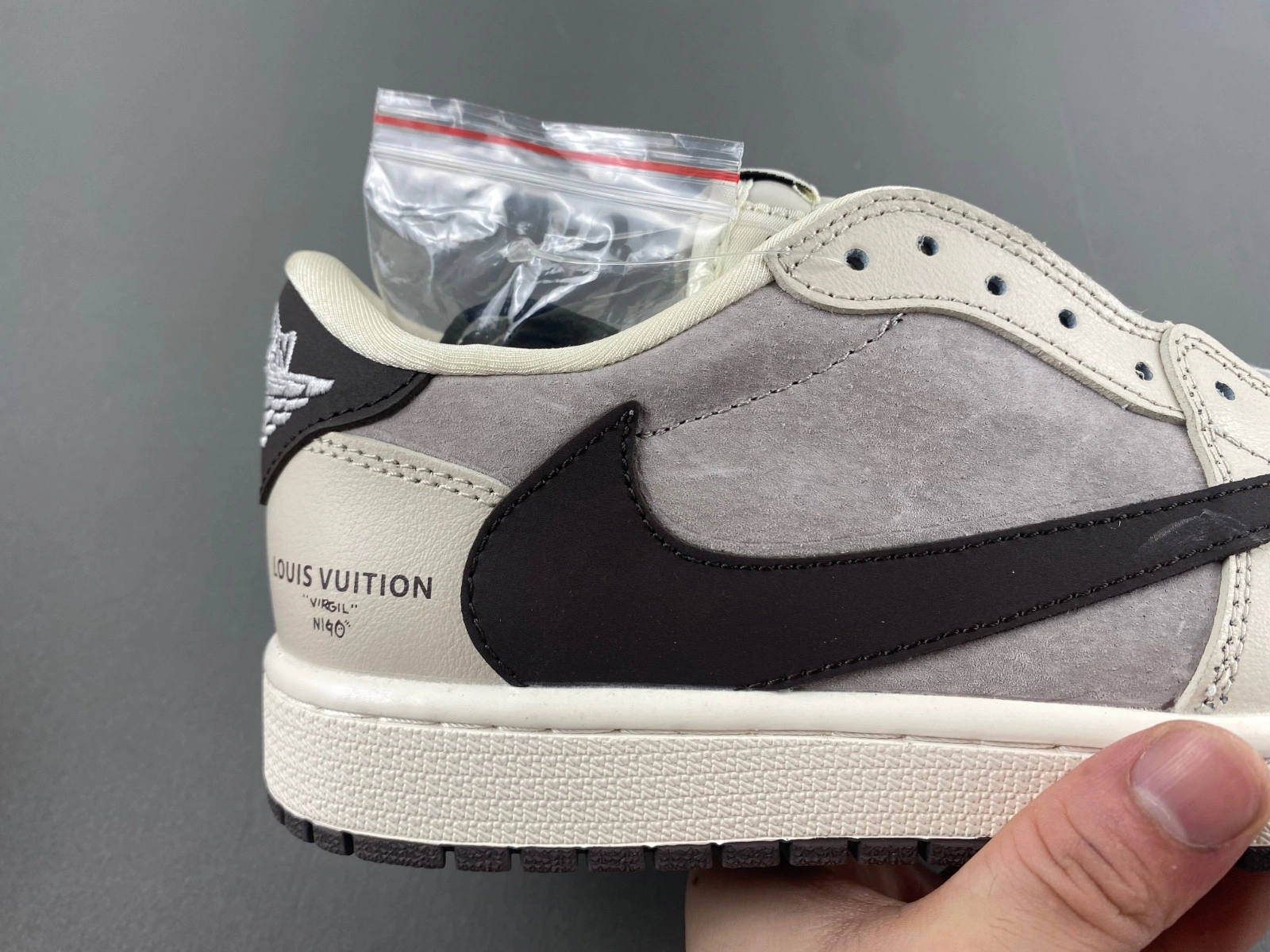 FlexibleFit Air Jordan 1 Low Travis Scott L*V White Grey LX1988- 1364