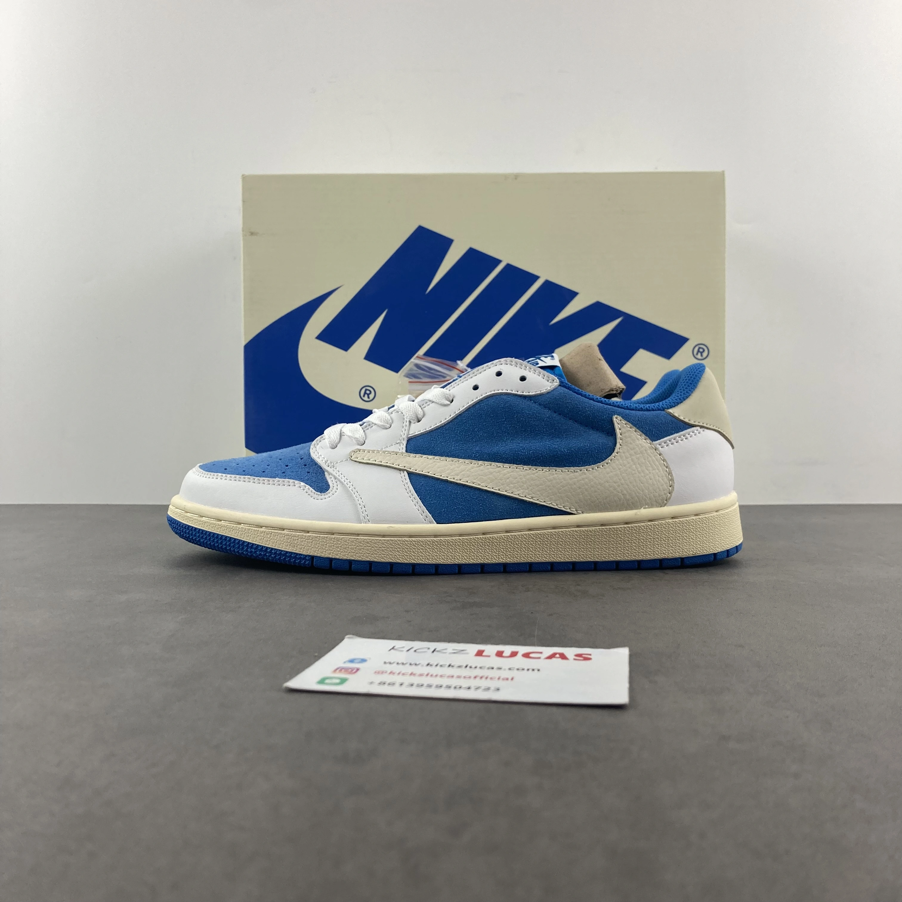 Air Jordan 1 Low Travis Scott White Blue CQ4277- Effortless 1622
