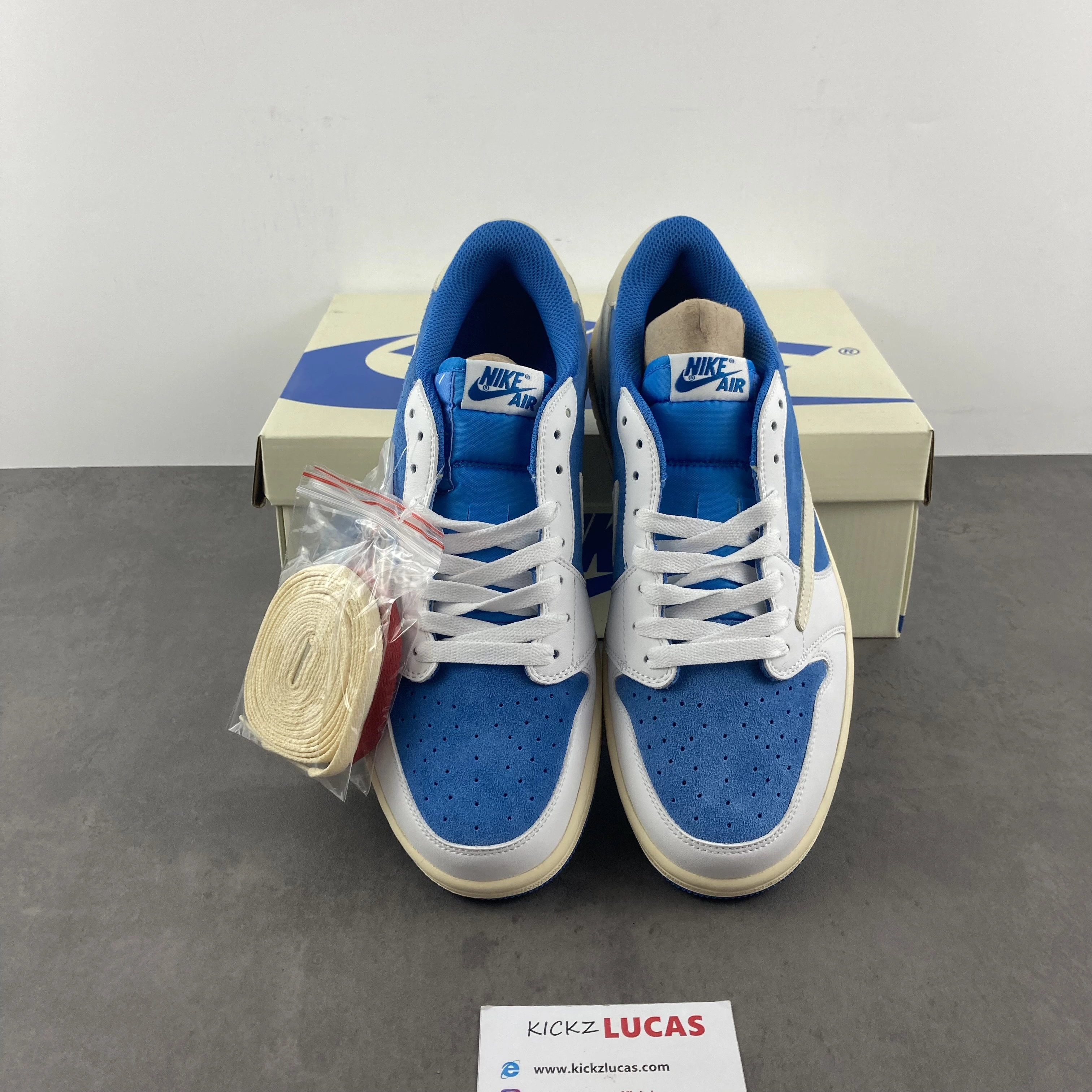 Air Jordan 1 Low Travis Scott White Blue CQ4277- Effortless 1622