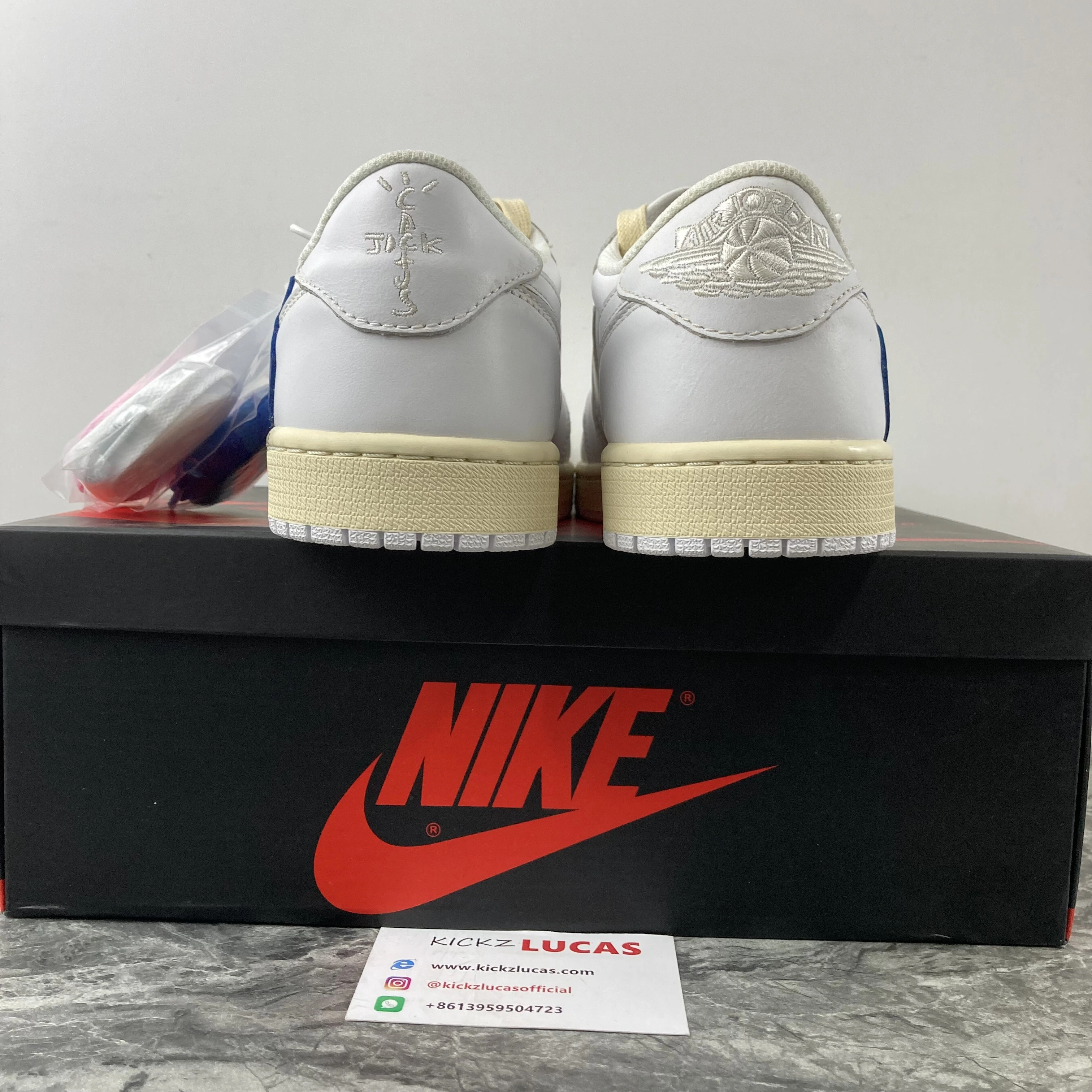 Unisex Air Jordan 1 Low Travis Scott White Blue 1625