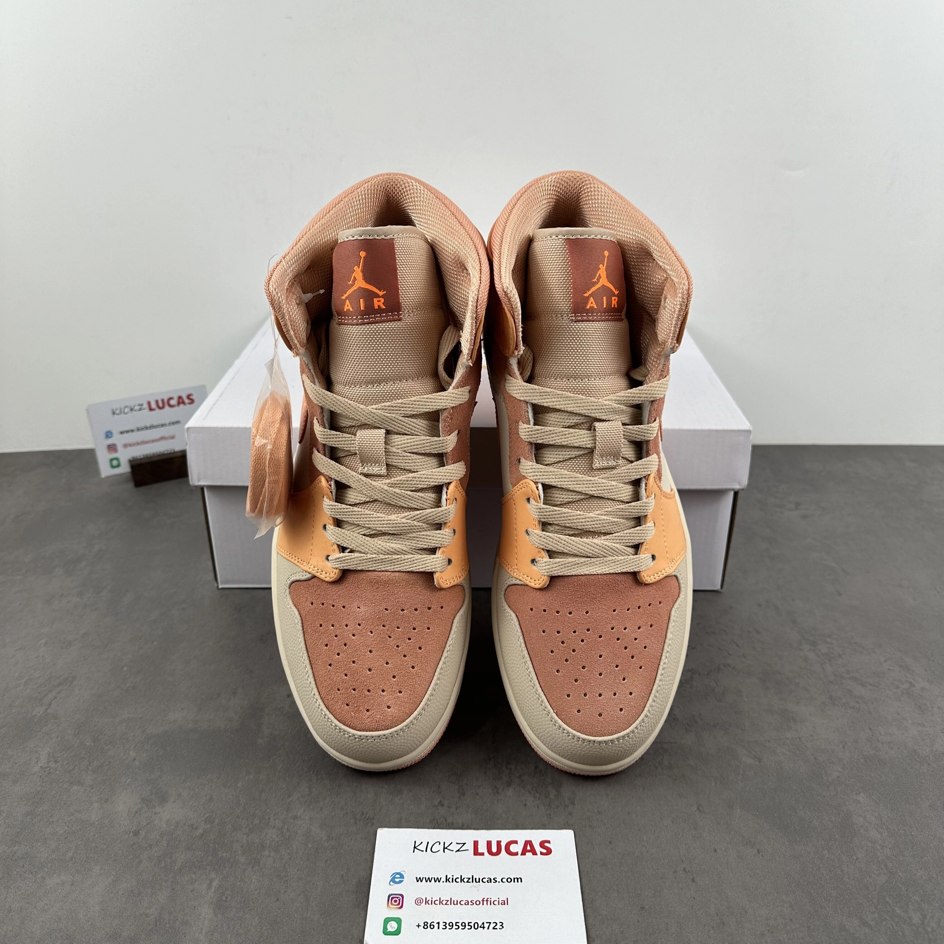 WellDesigned Air Jordan 1 Mid Apricot Orange DH4270- 1435