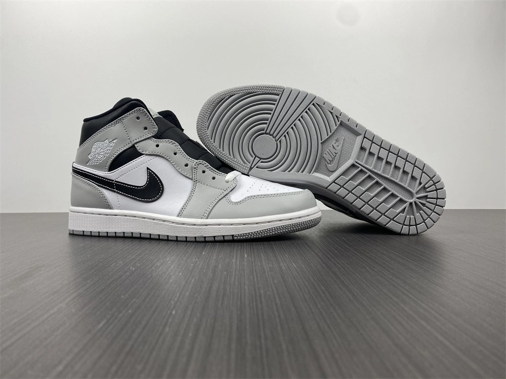 Air Jordan 1 Mid Light Smoke Grey Anthracite 554724- Bright 1633