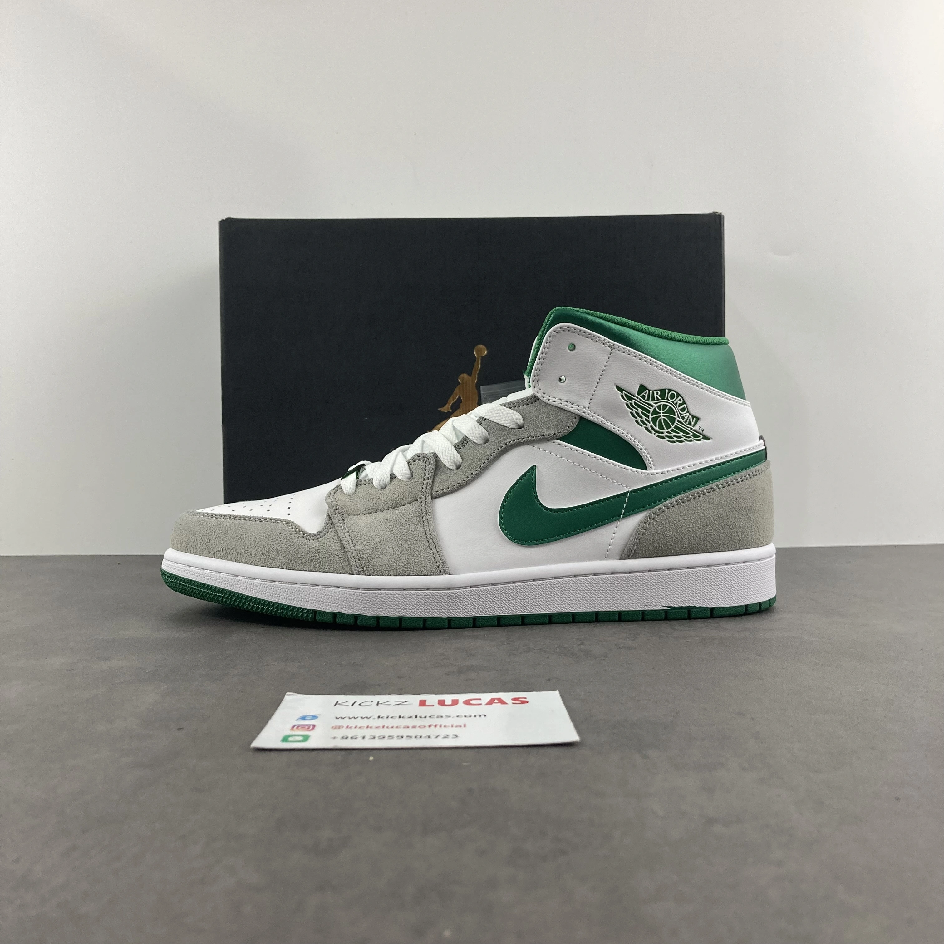 Air Jordan 1 Mid SE Grey Green DC7294- Durable 1629
