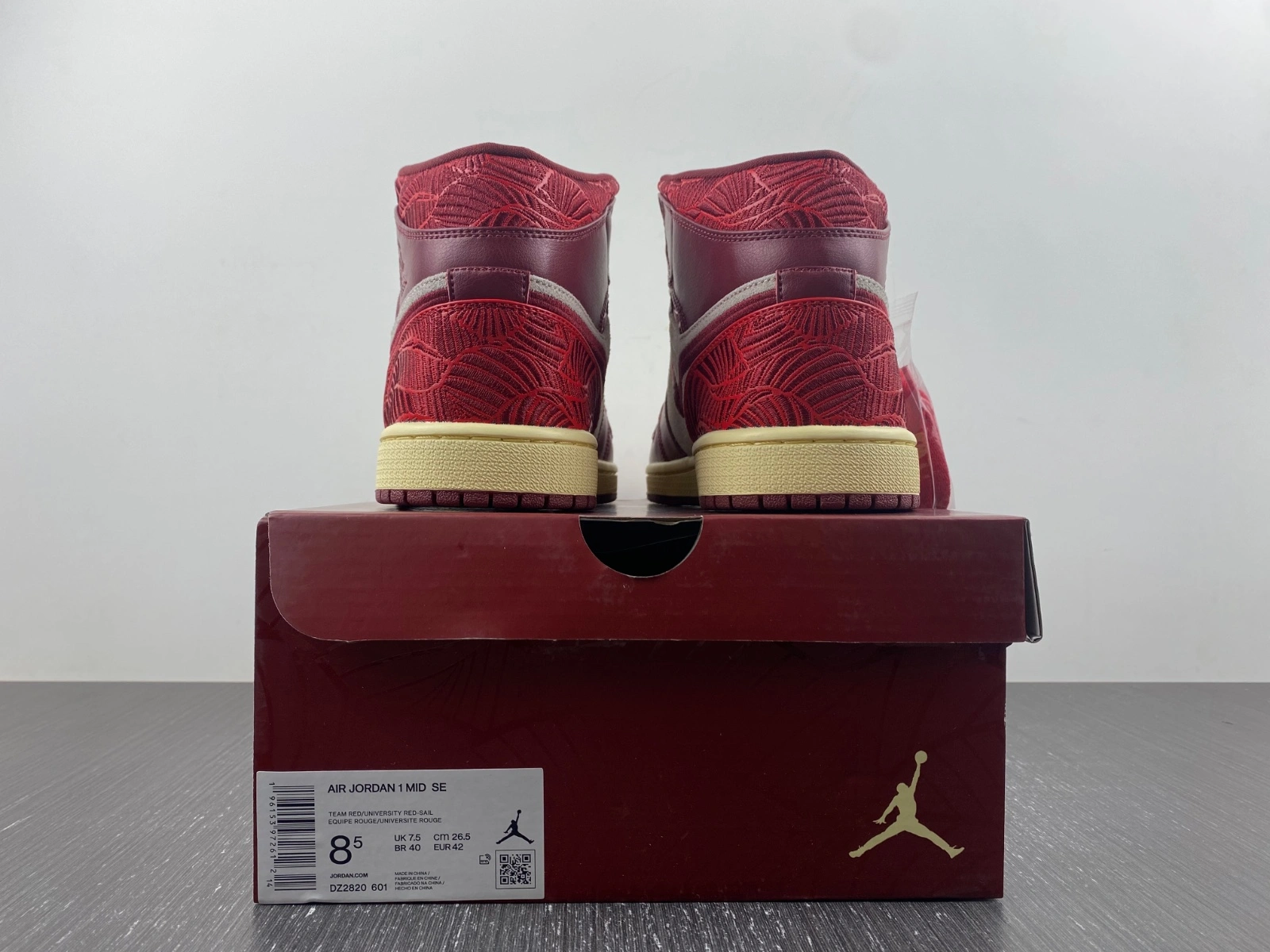 Air Jordan 1 Mid SE Tiki Leaf Team Red DZ2820- Comfortable 1554