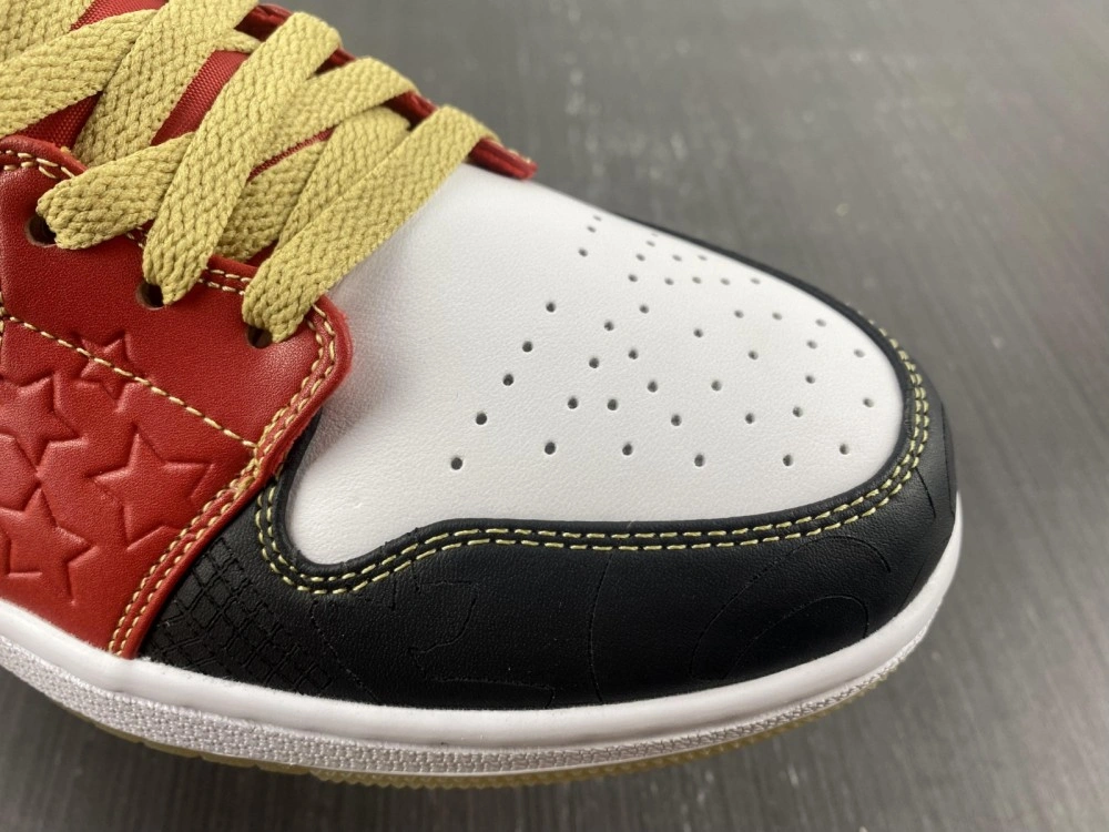 Chic Air Jordan 1 Mid XQ White Black Sport Red DV0576- 1628