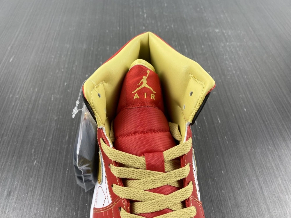 Chic Air Jordan 1 Mid XQ White Black Sport Red DV0576- 1628