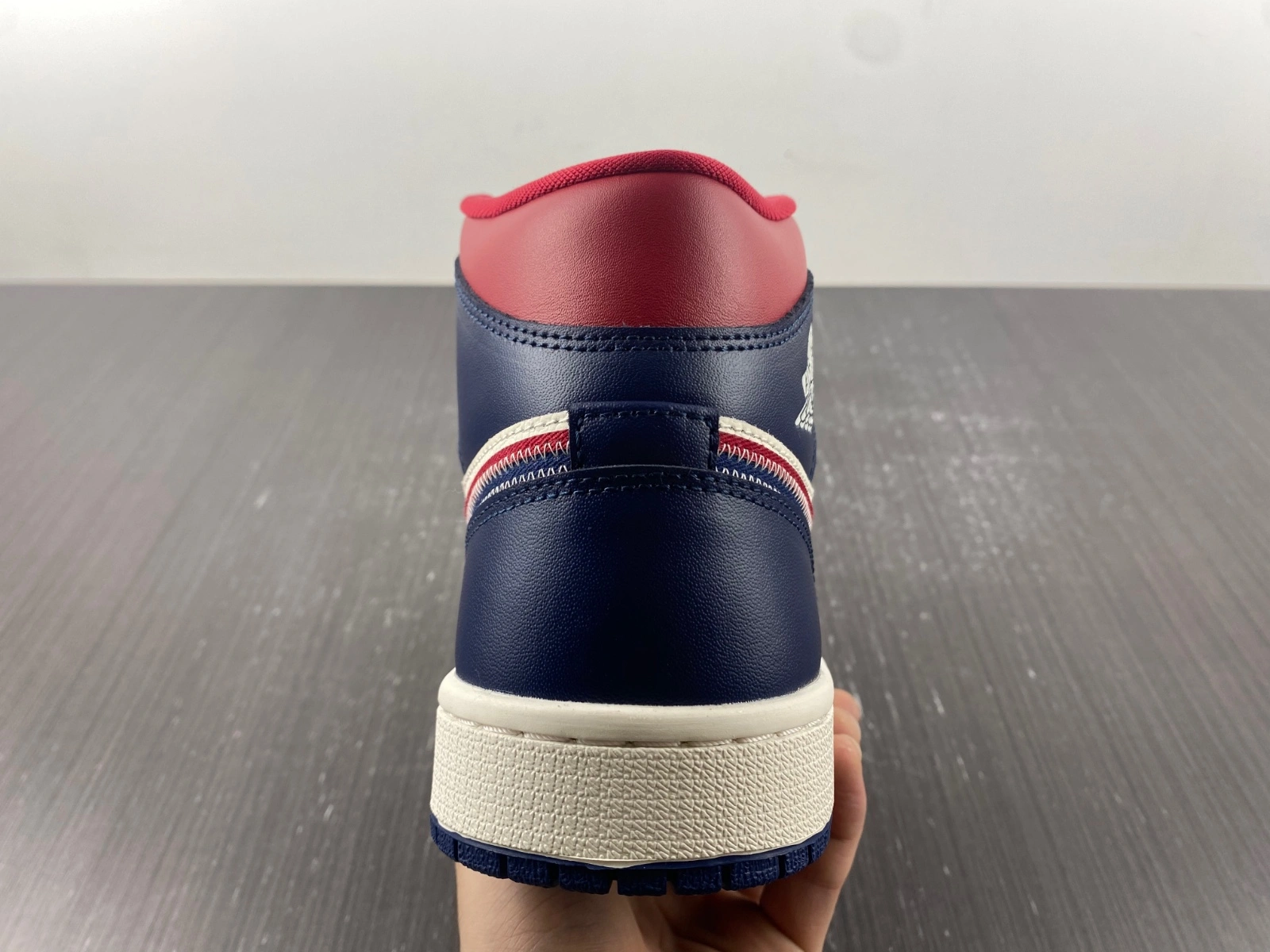 Durable Air Jordan 1 Mid red white navy DZ5485- 1617