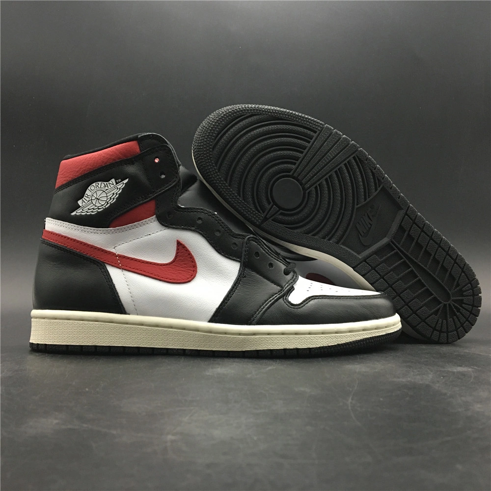 Air Jordan 1 Retro High Black Gym Red 555088- Stretchable 1756