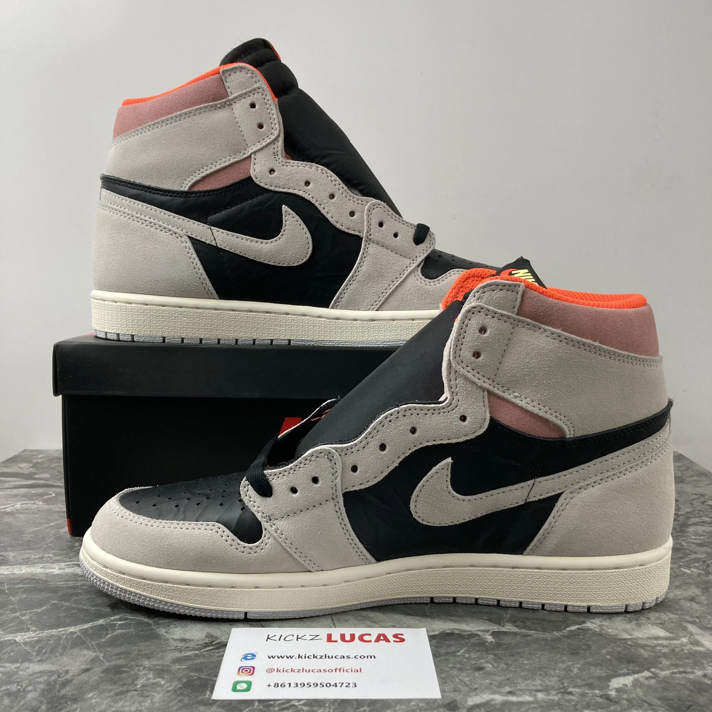 Supportive Air Jordan 1 Retro High Neutral Grey Hyper Crimson 555088- 1780