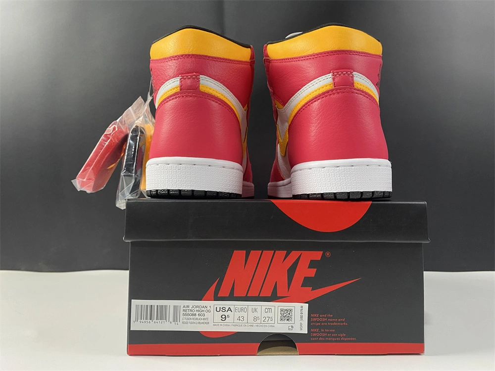 Air Jordan 1 Retro High OG Light Fusion Red 555088- Stretchable 1742