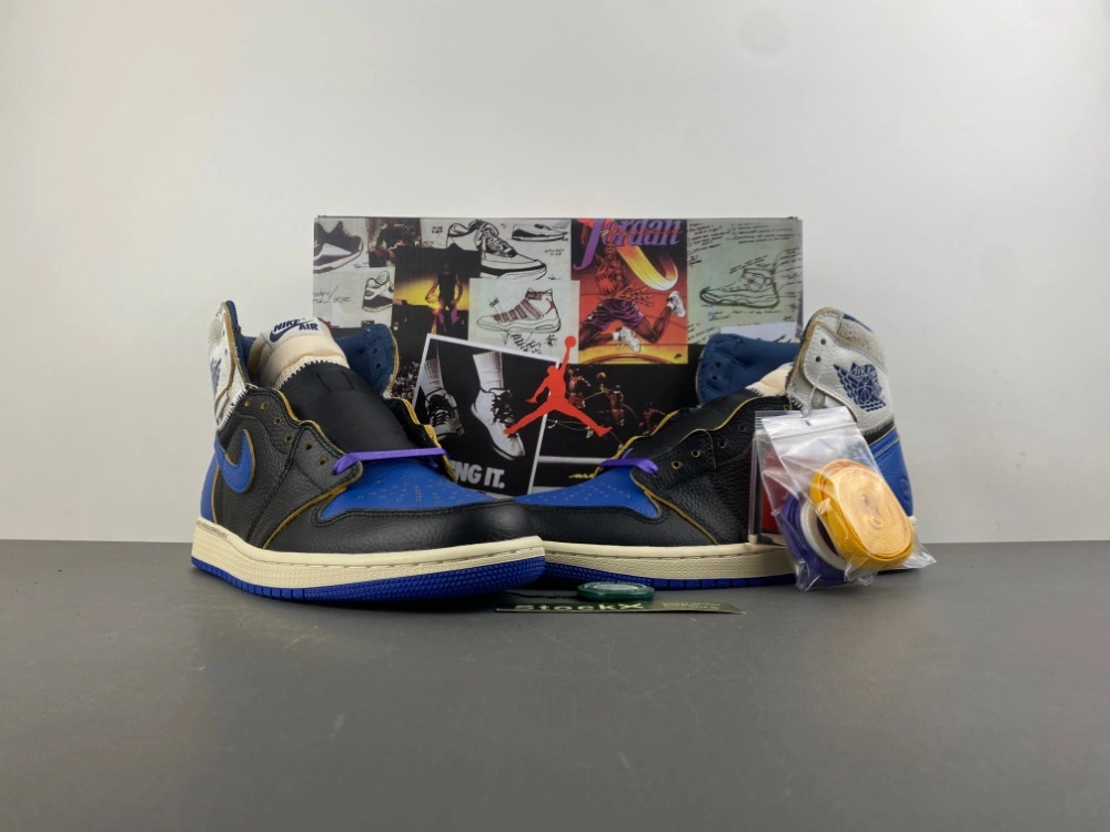 Practical Air Jordan 1 Retro High OG SP Fragment x Union LA Sport Royal IO7847- 1318