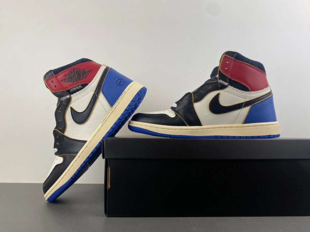 Air Jordan 1 Retro High OG SP Fragment x Union LA Varsity Red Sport Royal IO7847- OdorResistant 1319