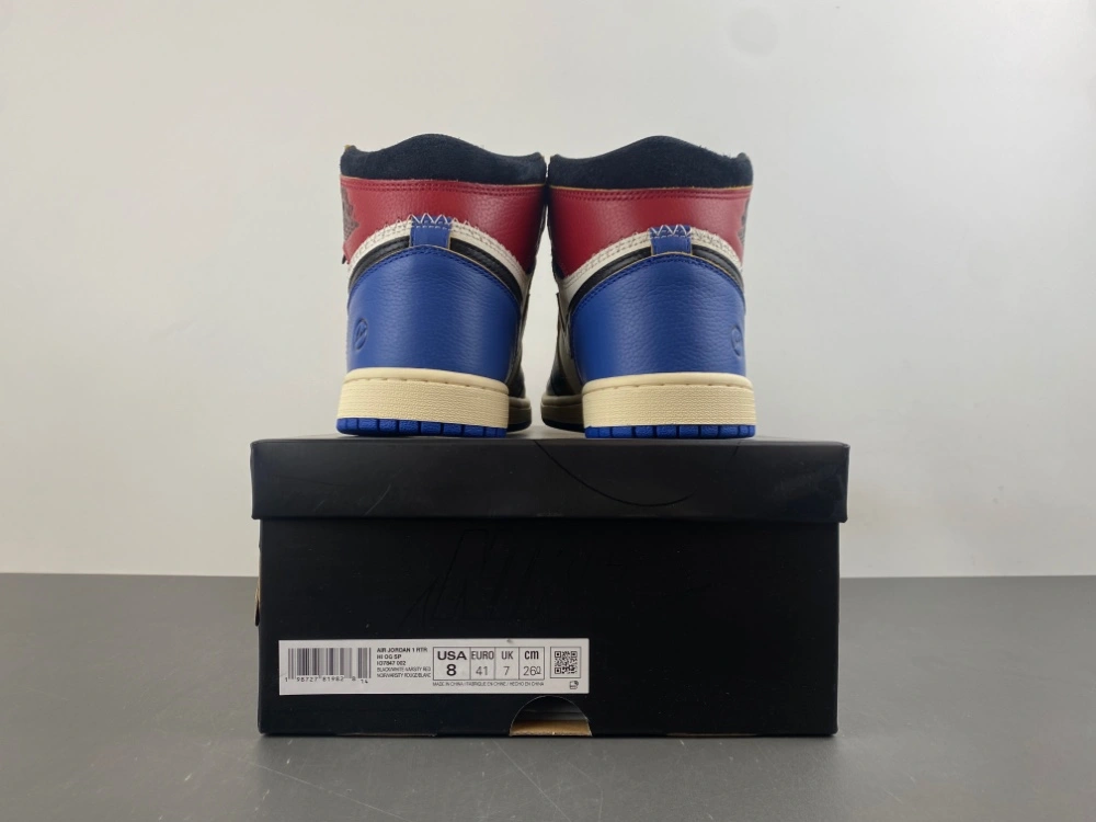 Air Jordan 1 Retro High OG SP Fragment x Union LA Varsity Red Sport Royal IO7847- OdorResistant 1319