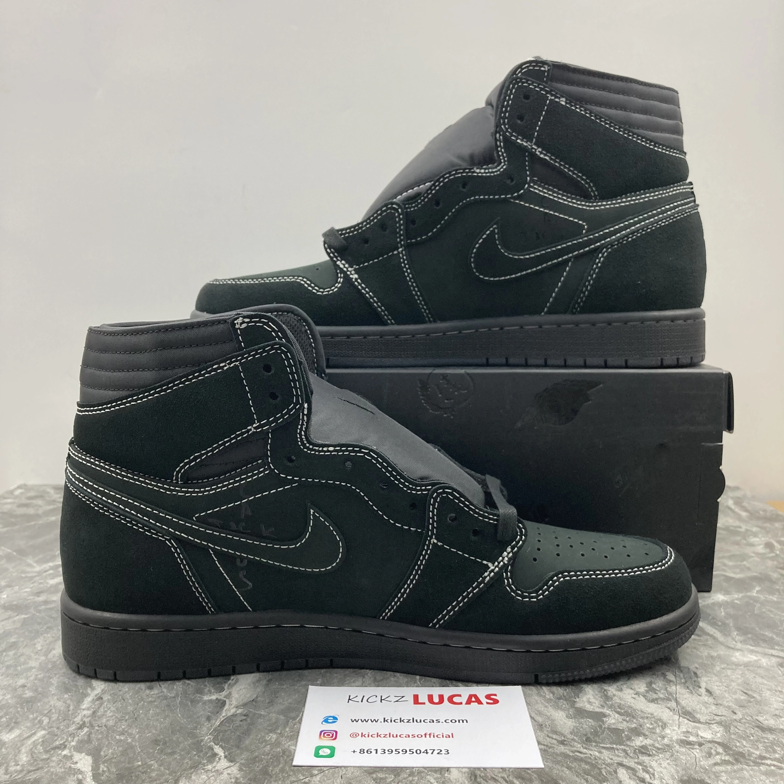 QuickDry Air Jordan 1 Retro High OG SP Travis Scott Black Phantom 1607