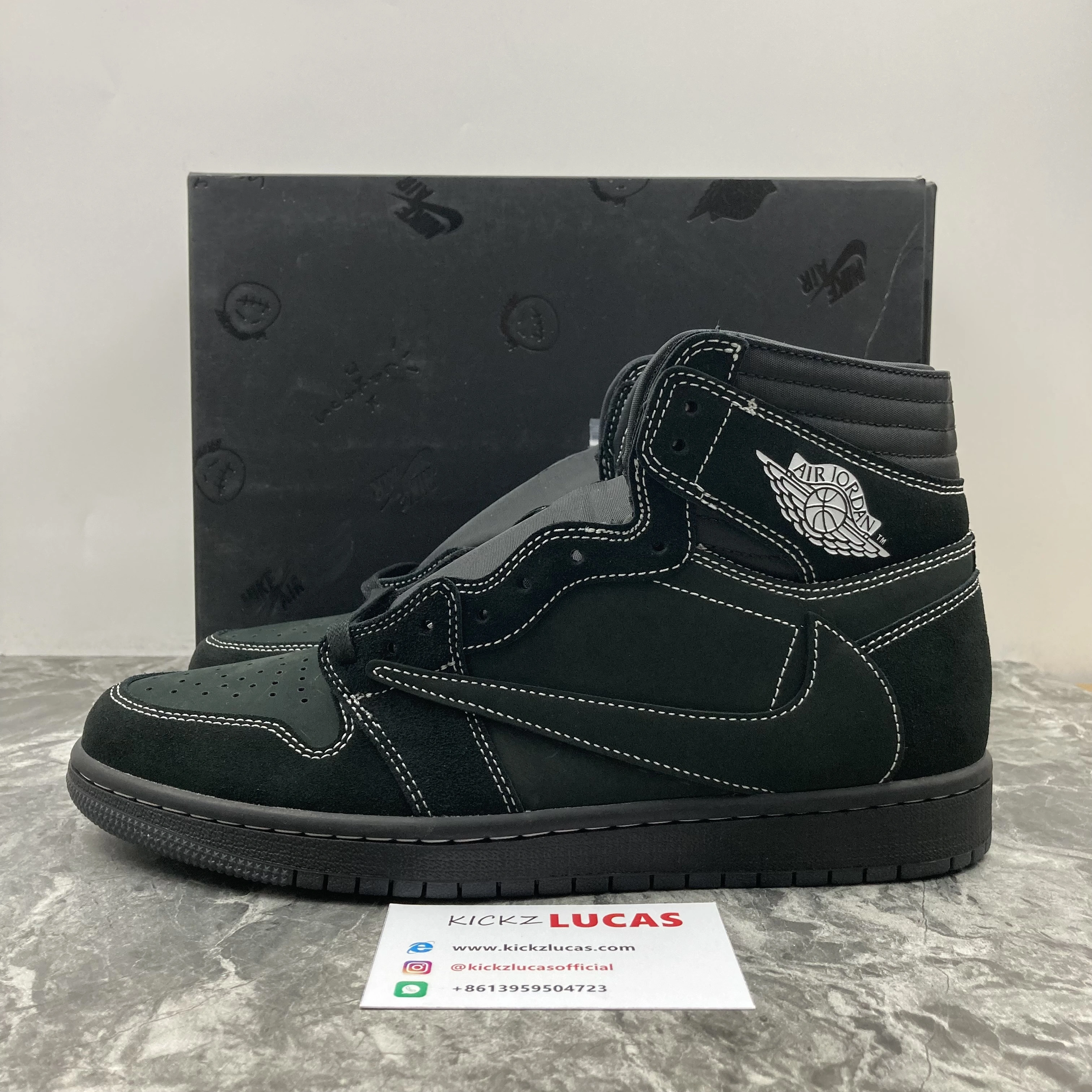 QuickDry Air Jordan 1 Retro High OG SP Travis Scott Black Phantom 1607