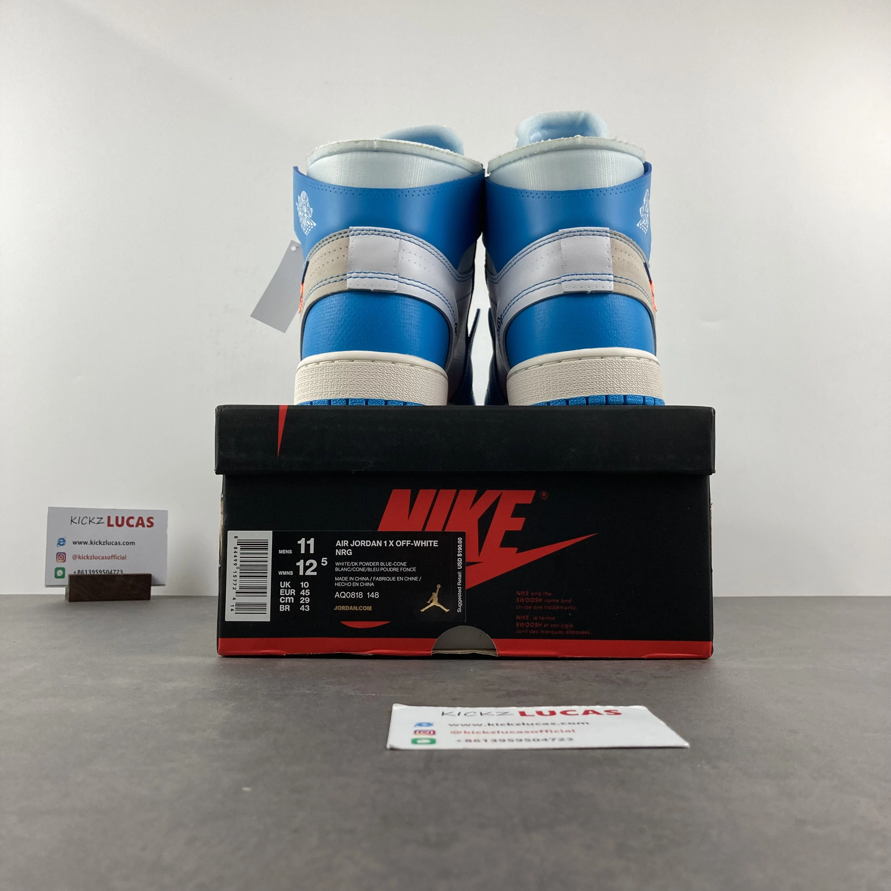 Air Jordan 1 Retro High Off-White University Blue AQ0818- SunProtective 1746