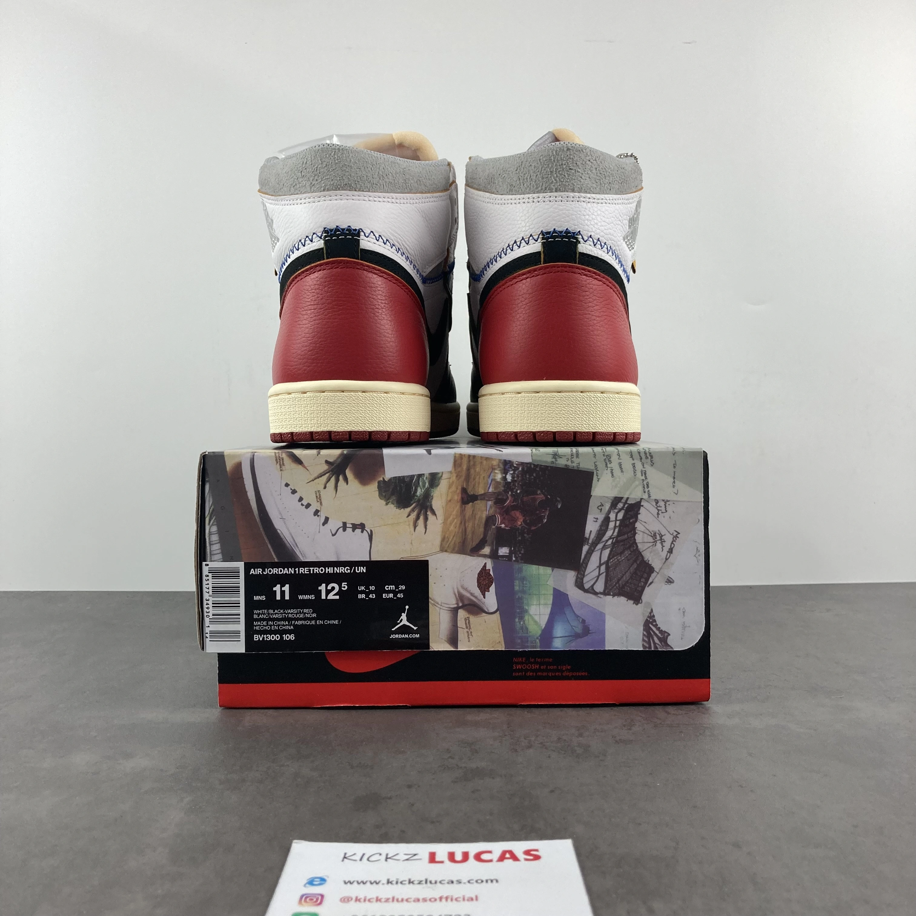 Air Jordan 1 Retro High Union Los Angeles Black Toe BV1300- Popular 1784