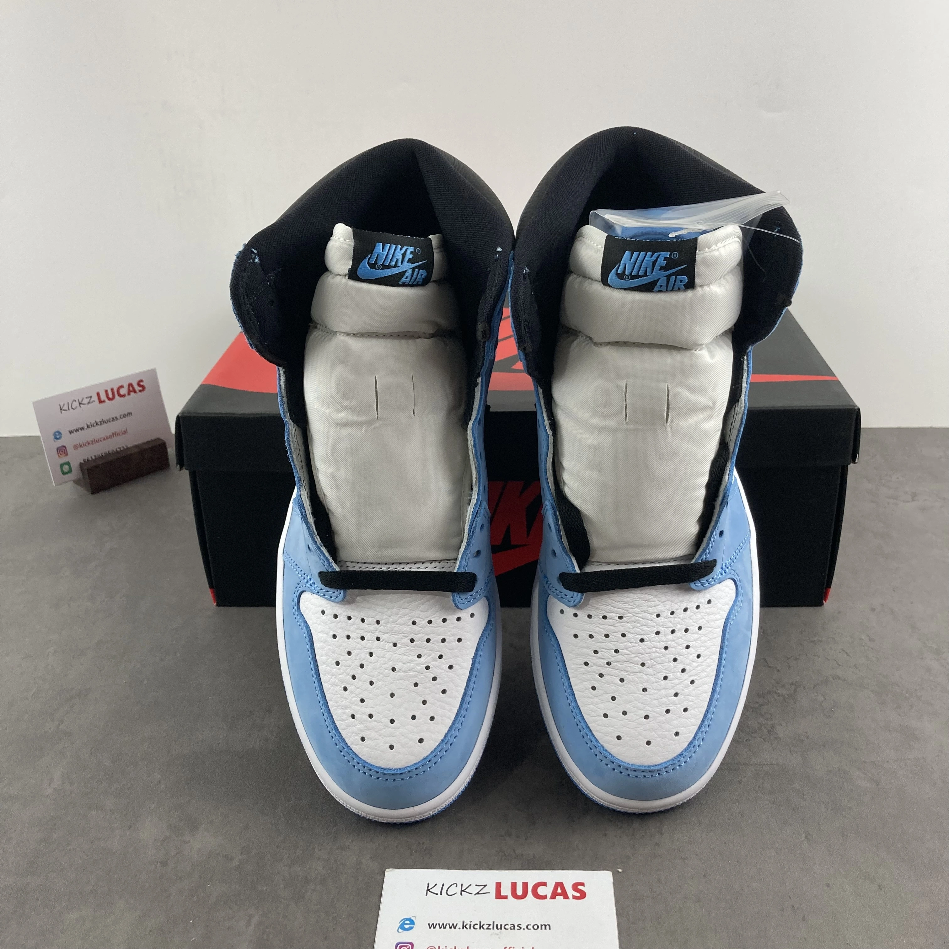 Compact Air Jordan 1 Retro High White University Blue black 555088- 1750