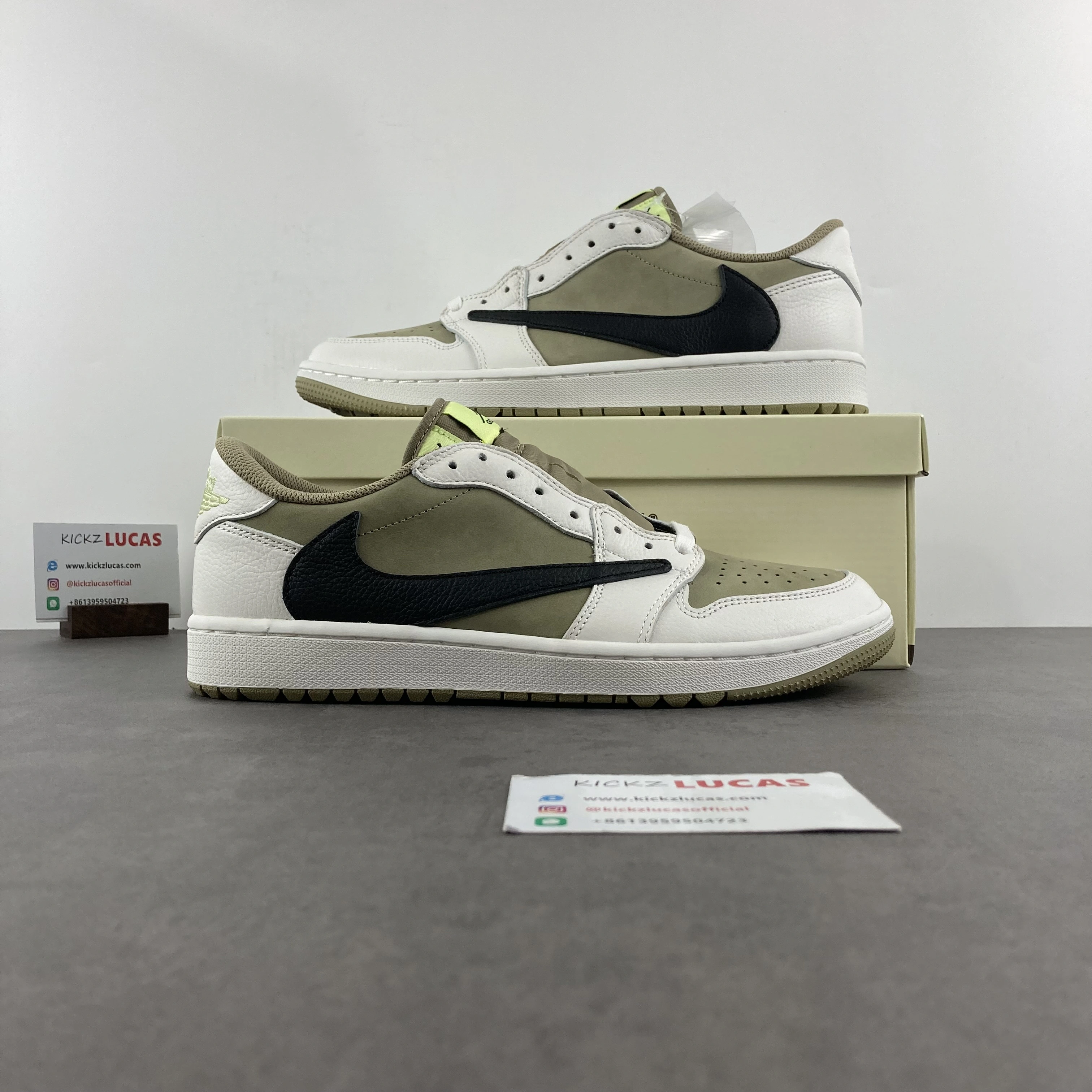 Air Jordan 1 Retro Low Golf Travis Scott Neutral Olive FZ3124- Lightweight 1513