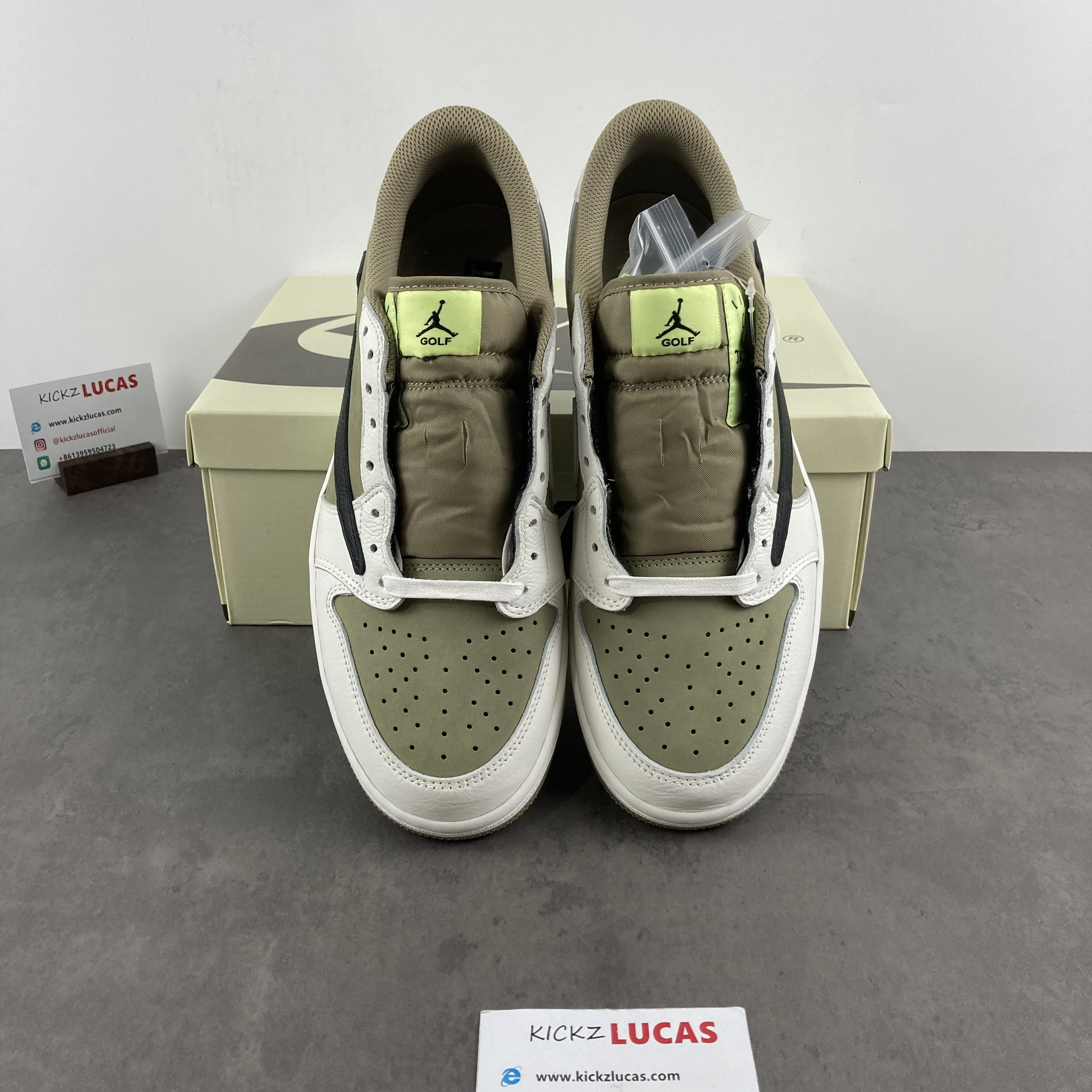Air Jordan 1 Retro Low Golf Travis Scott Neutral Olive FZ3124- Lightweight 1513