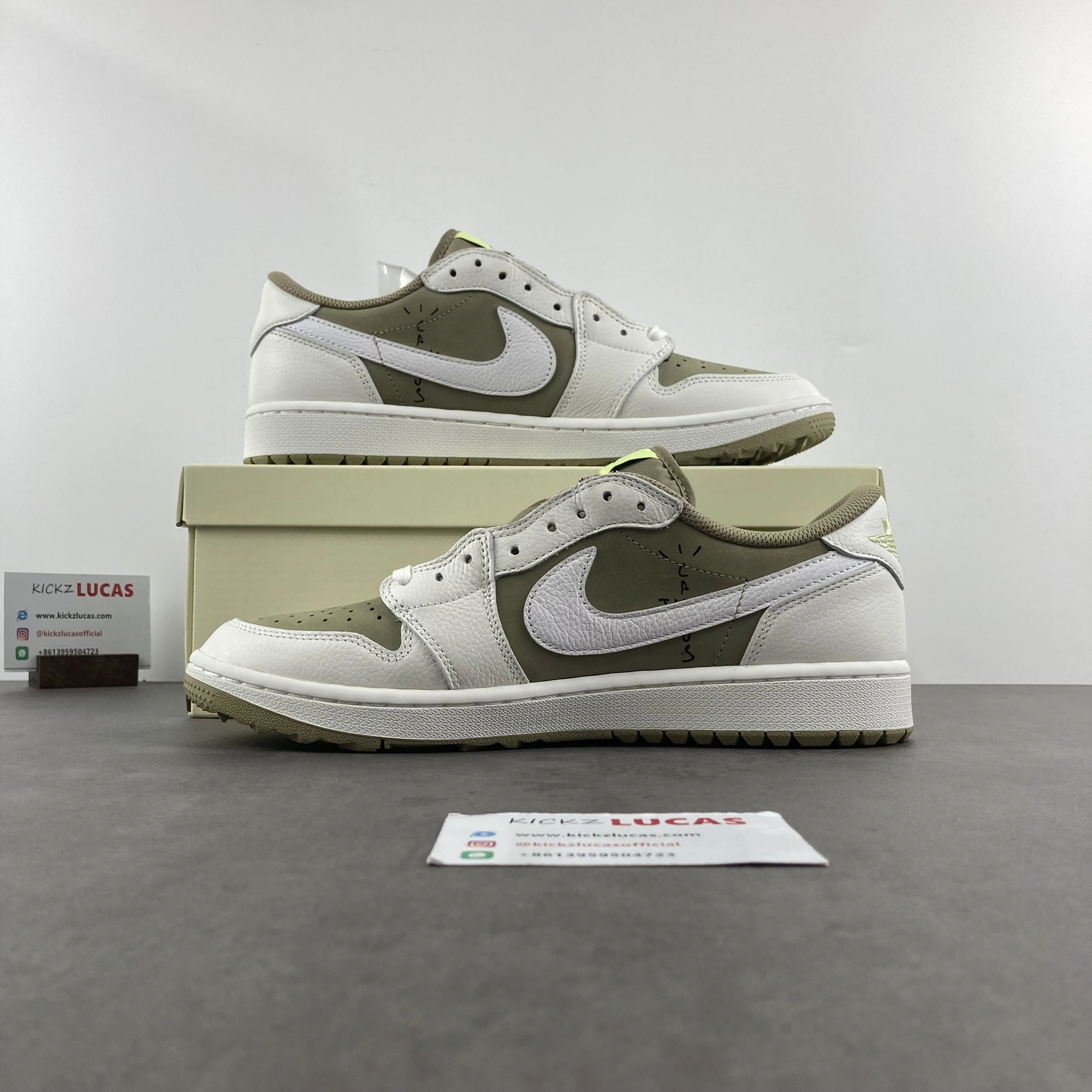 Air Jordan 1 Retro Low Golf Travis Scott Neutral Olive FZ3124- Lightweight 1513