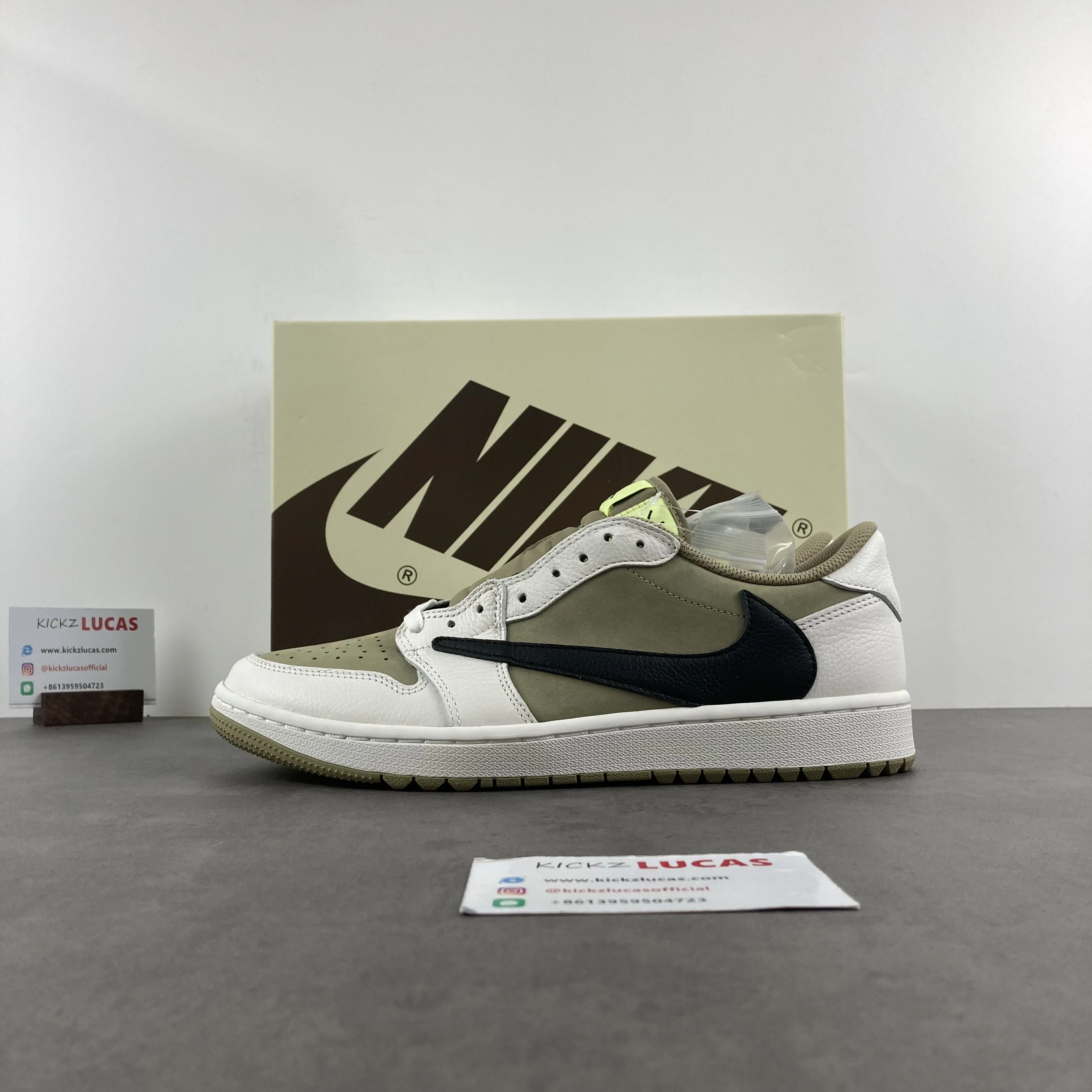 Air Jordan 1 Retro Low Golf Travis Scott Neutral Olive FZ3124- Lightweight 1513