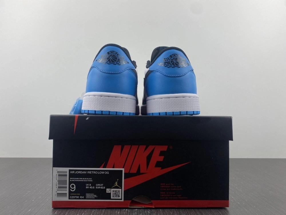 Sustainable Air Jordan 1 Retro Low OG Black Dark Powder Blue CZ0790- 1660
