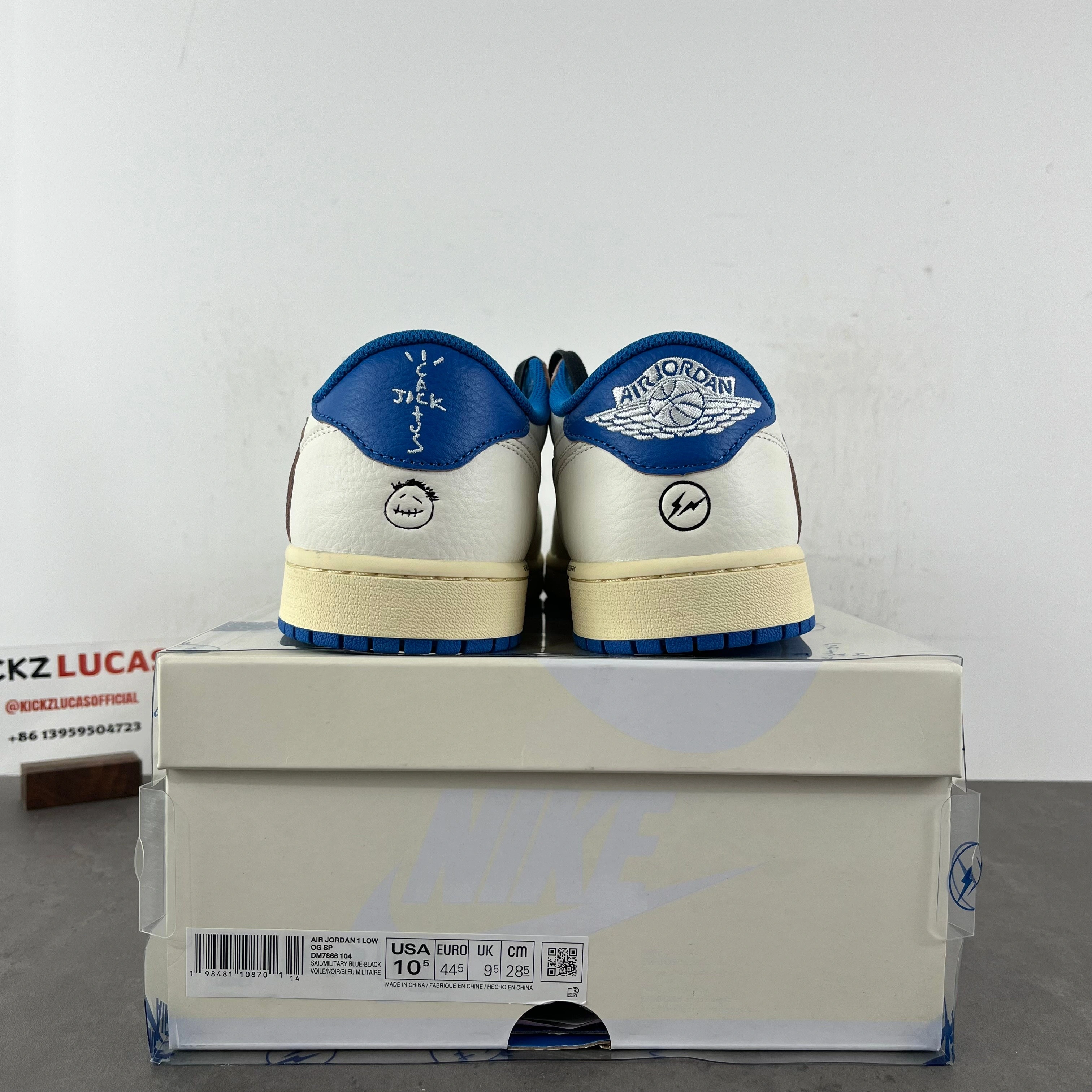 AllSeason Air Jordan 1 Retro Low OG SP Fragment x Travis Scott Sail Military Blue DM7866- 1609