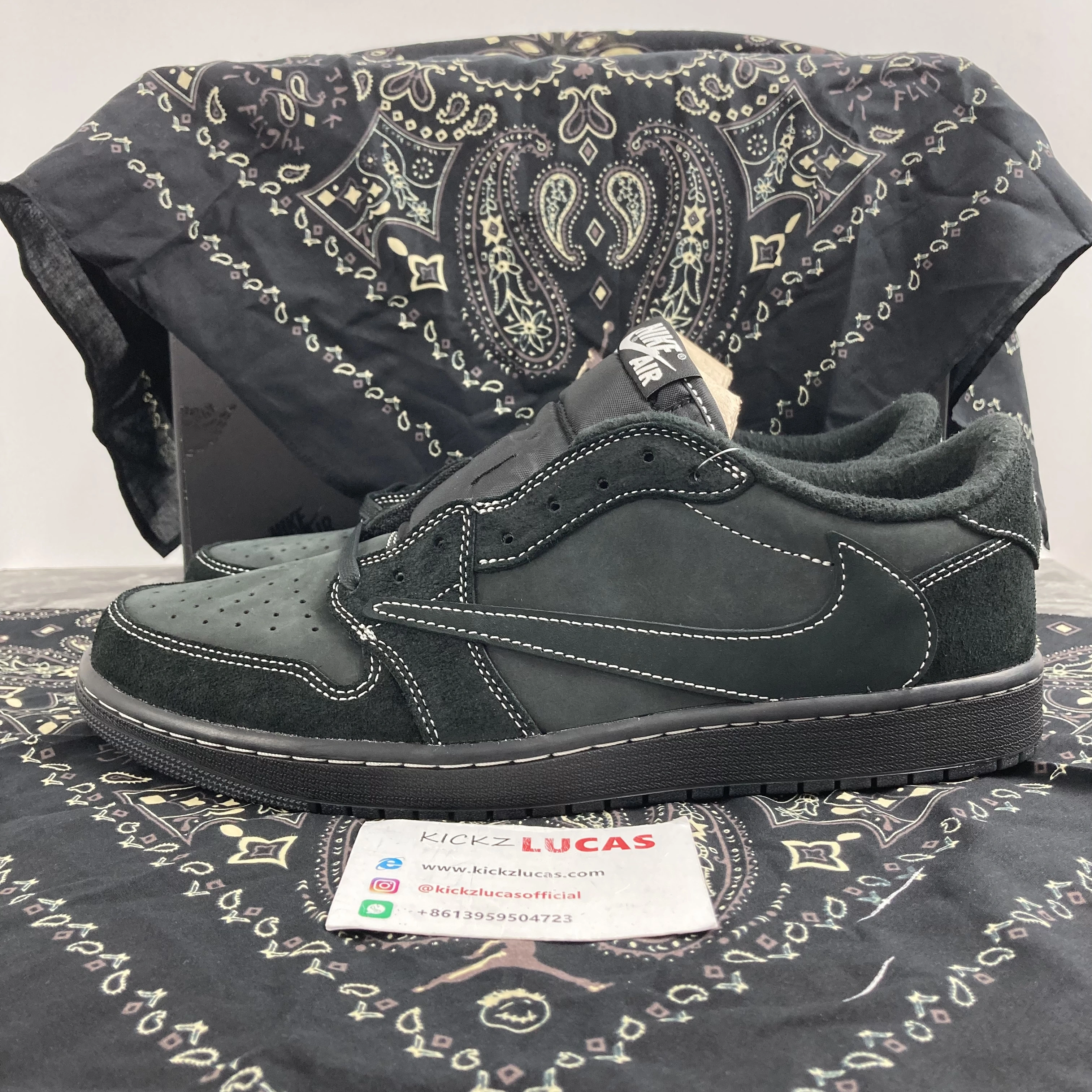 Air Jordan 1 Retro Low OG SP Travis Scott Black Phantom DM7866- Timeless 1608