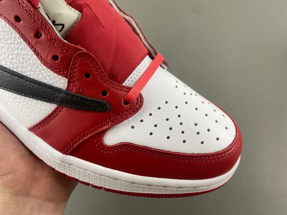 Sleek Air Jordan 1 Retro Low OG SP Travis Scott Red White DM7866- 1327