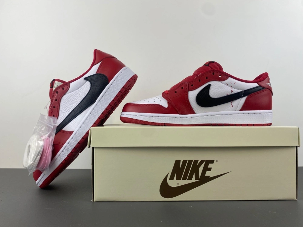 Sleek Air Jordan 1 Retro Low OG SP Travis Scott Red White DM7866- 1327