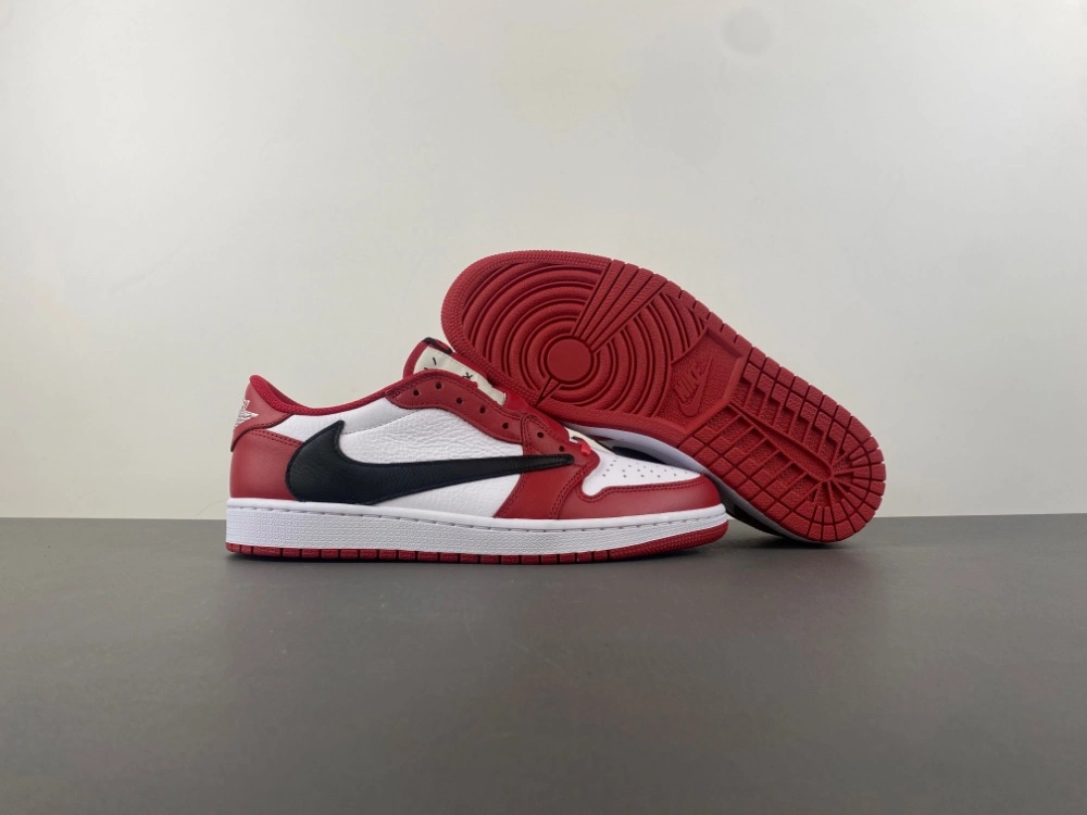 Sleek Air Jordan 1 Retro Low OG SP Travis Scott Red White DM7866- 1327
