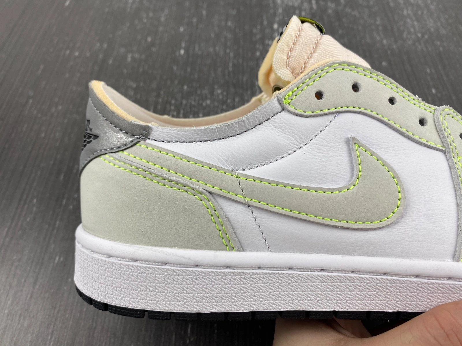 Youthful Air Jordan 1 Retro Low White Ghost Green Black DM7837- 1682