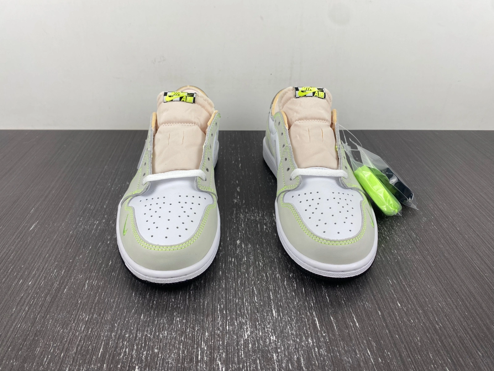 Youthful Air Jordan 1 Retro Low White Ghost Green Black DM7837- 1682