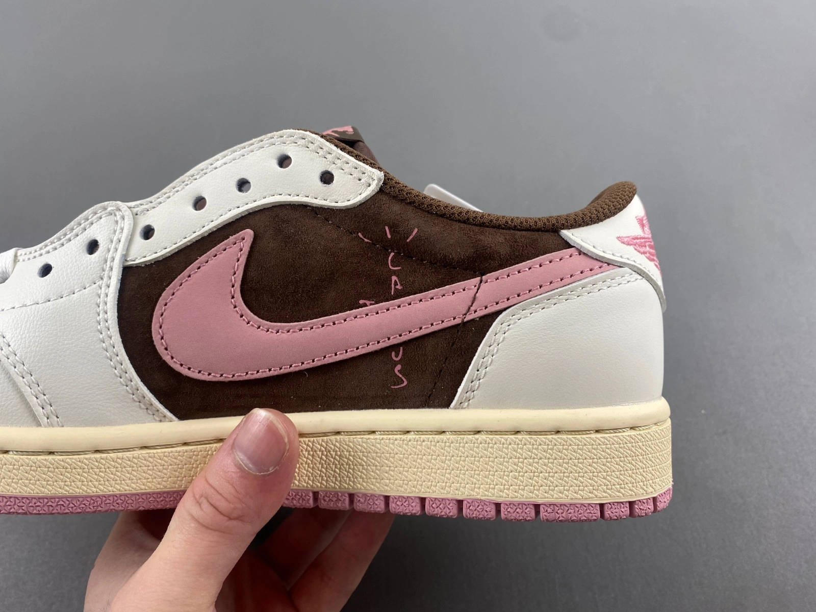 Stylish Air Jordan 1 Travis Scott Coffee Pink DZ4137 - 1394