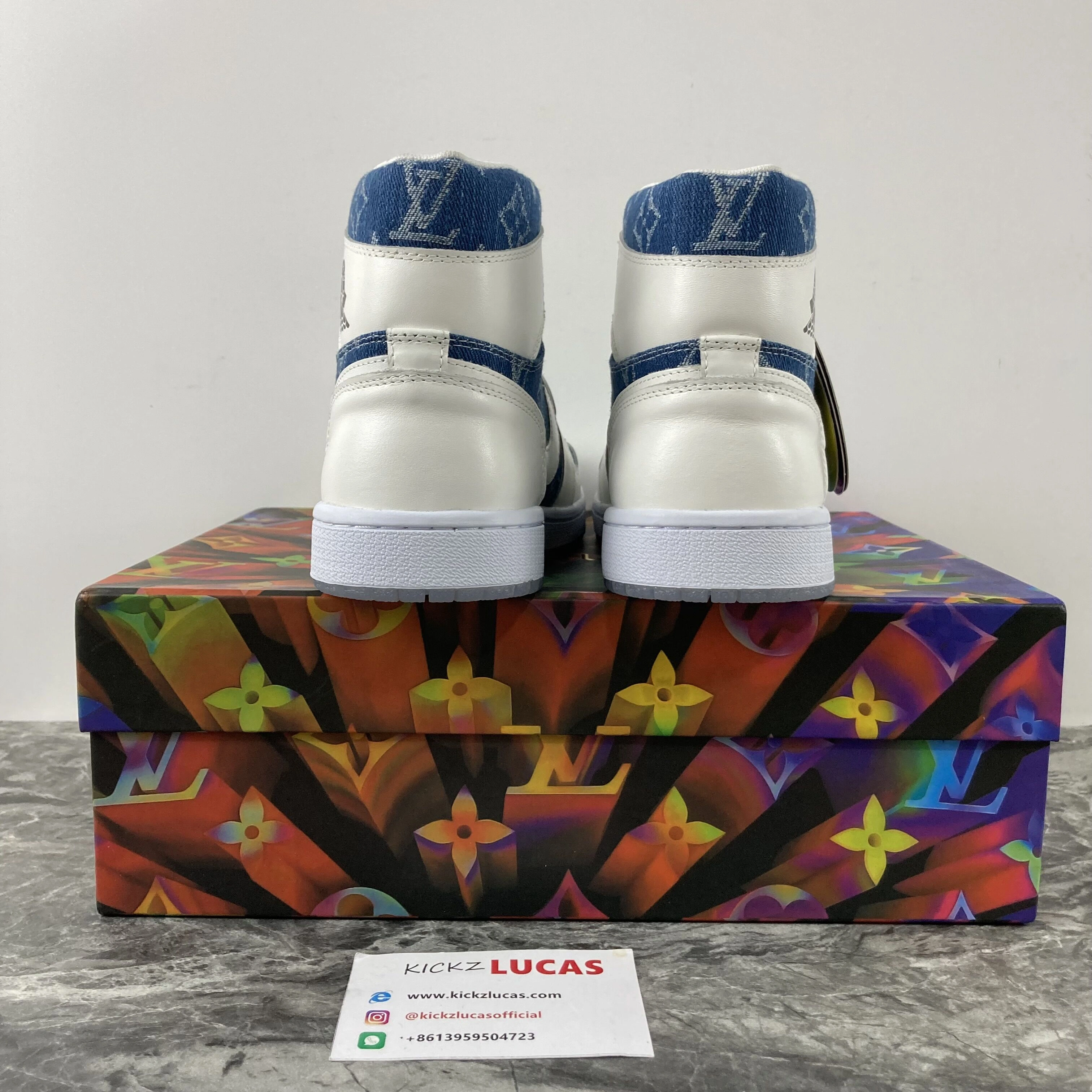 Air Jordan 1 X L*V High jeans blue Attractive 4141