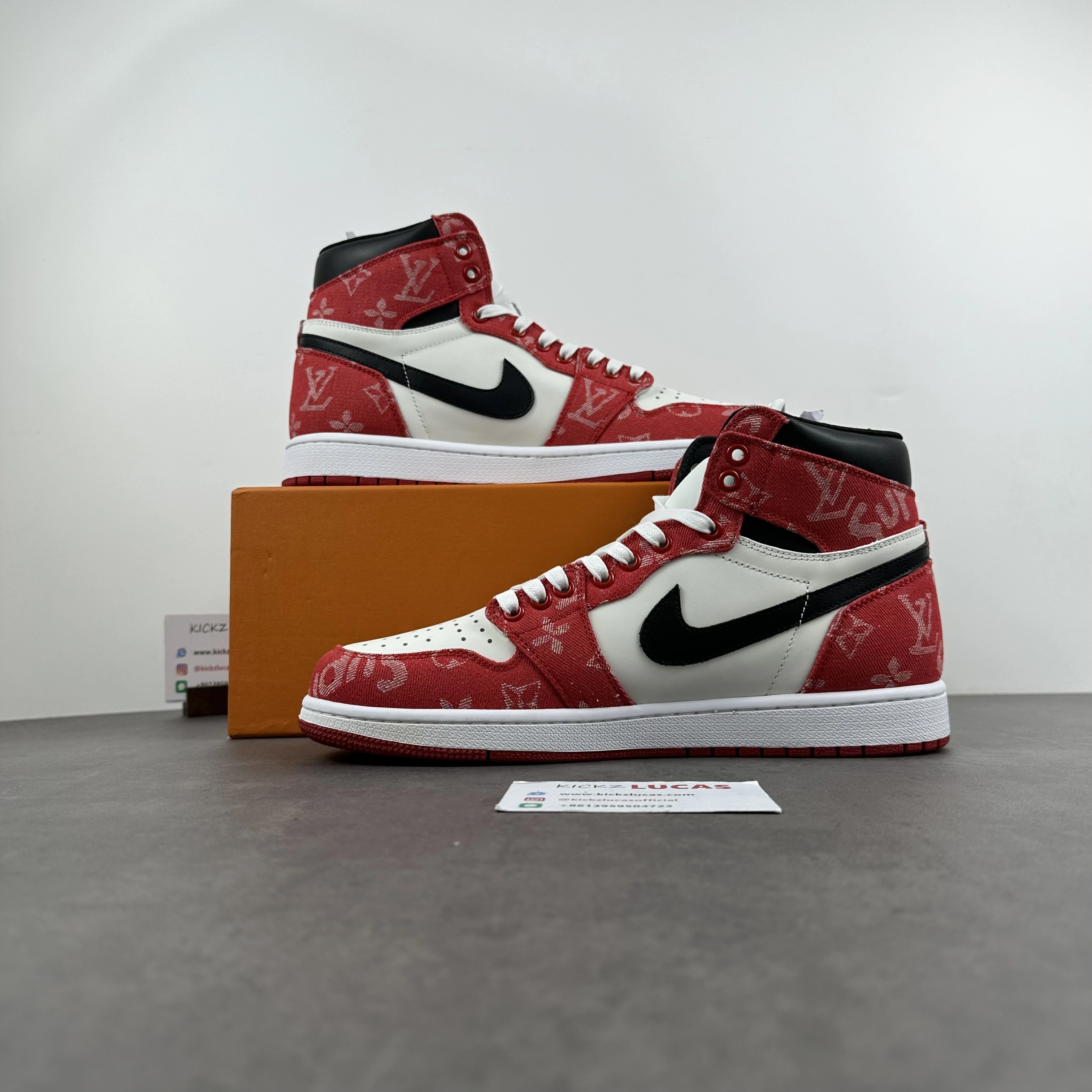 Sporty Air Jordan 1 X supreme X LV Red 1445