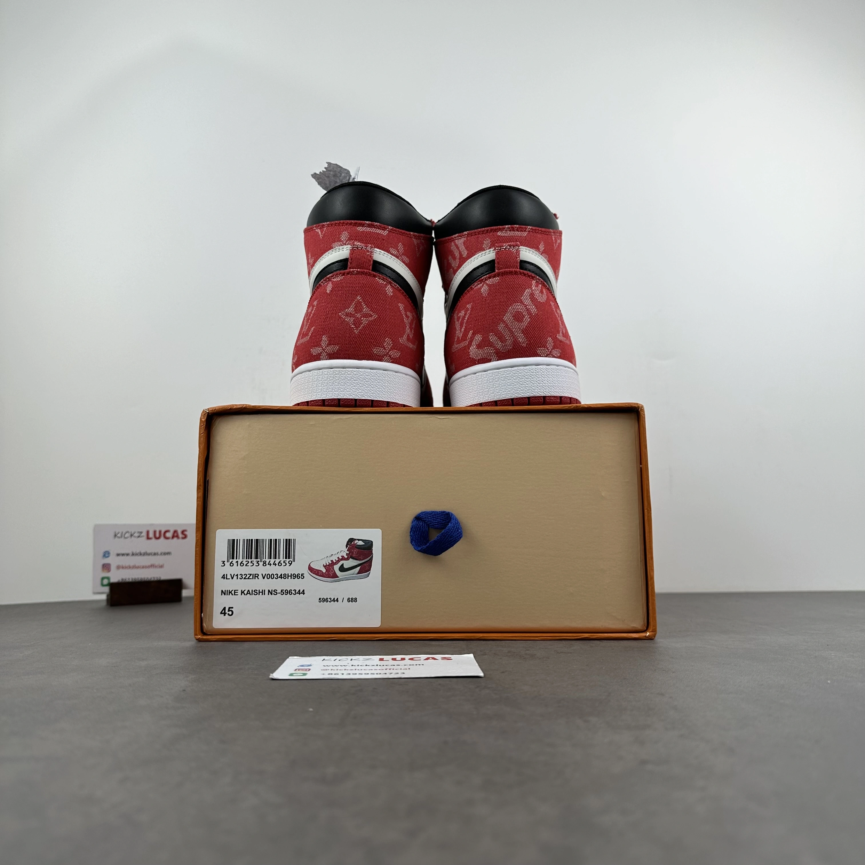 Sporty Air Jordan 1 X supreme X LV Red 1445