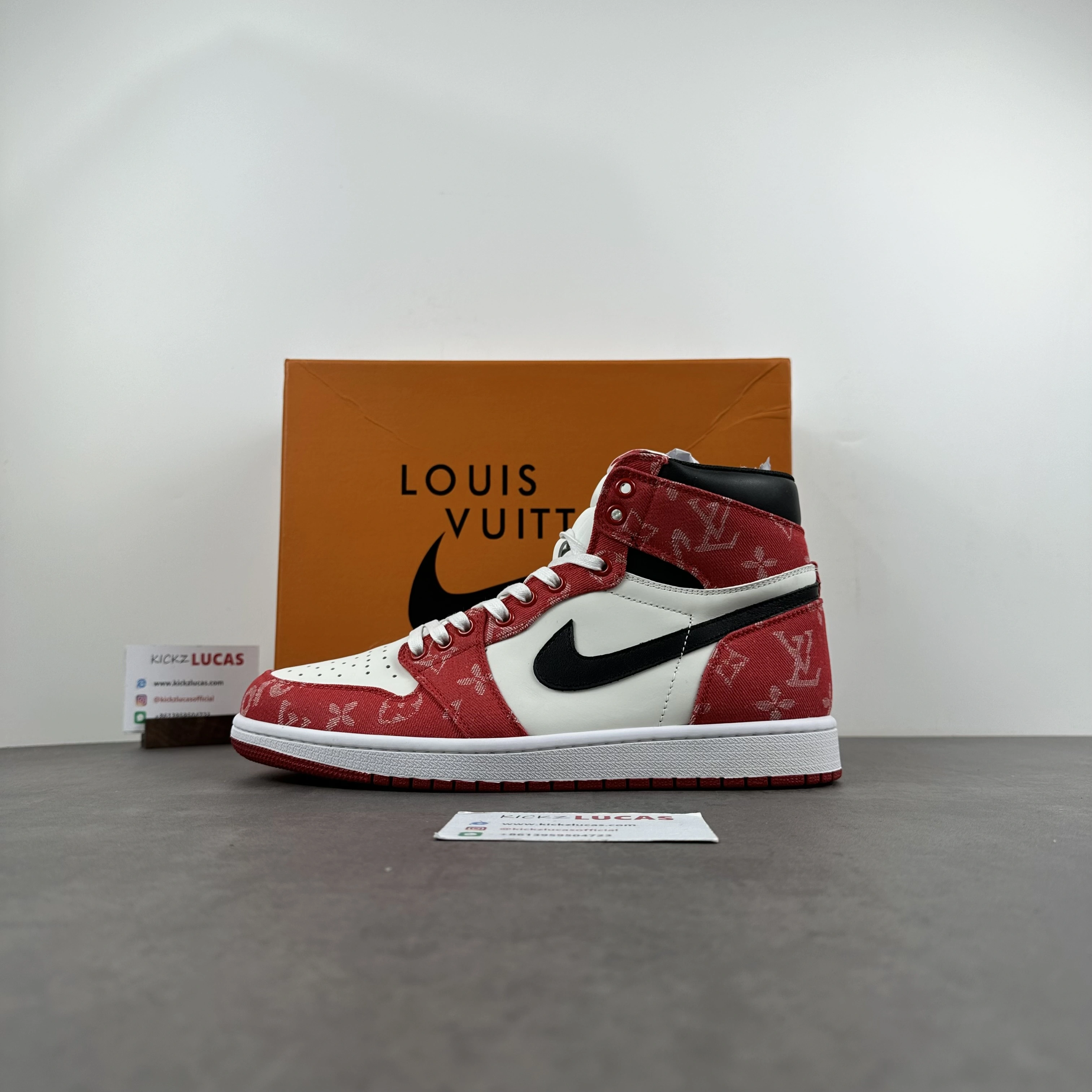 Sporty Air Jordan 1 X supreme X LV Red 1445
