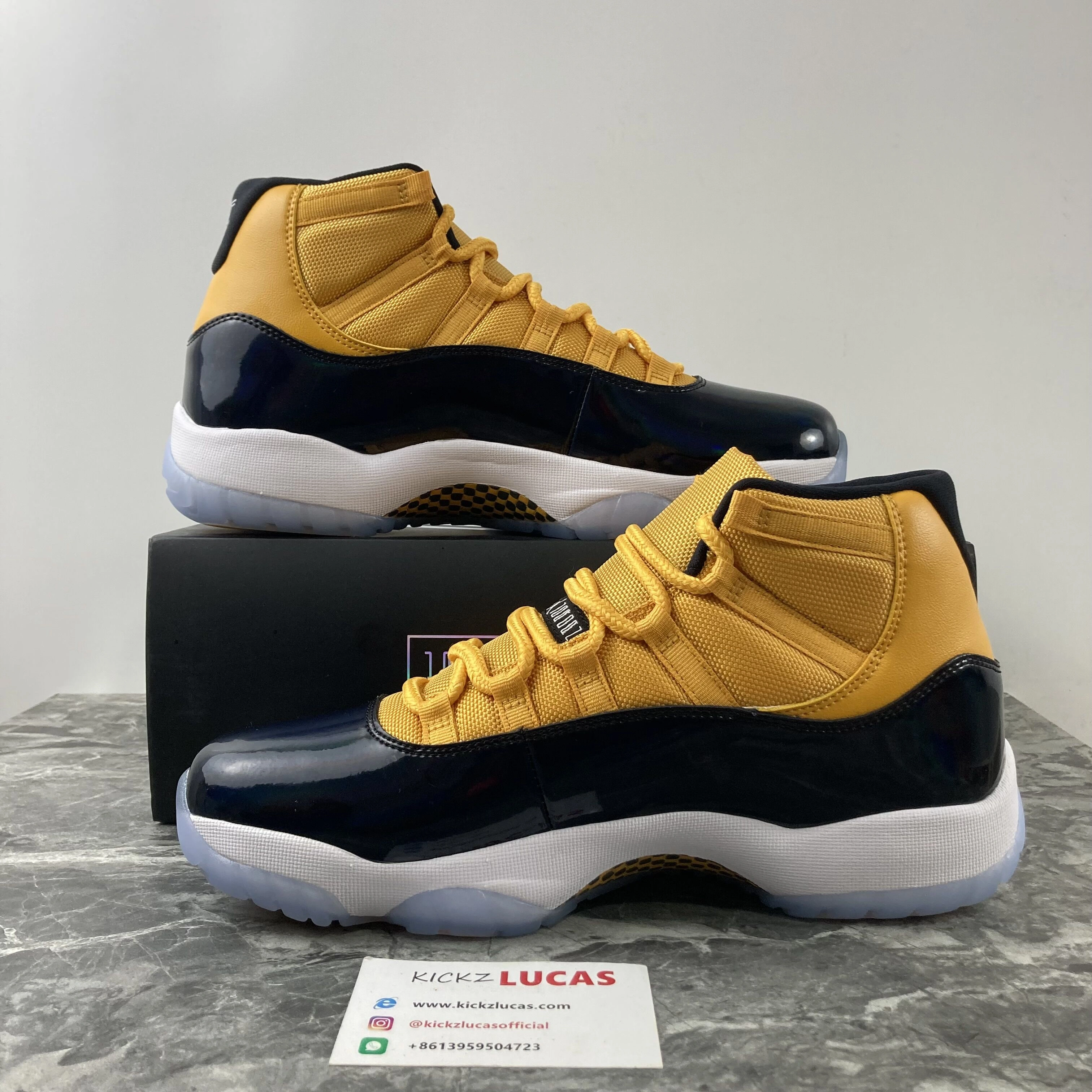Air Jordan 11 Retro Yellow Nabvy blue CT8012- FreshLook 2196