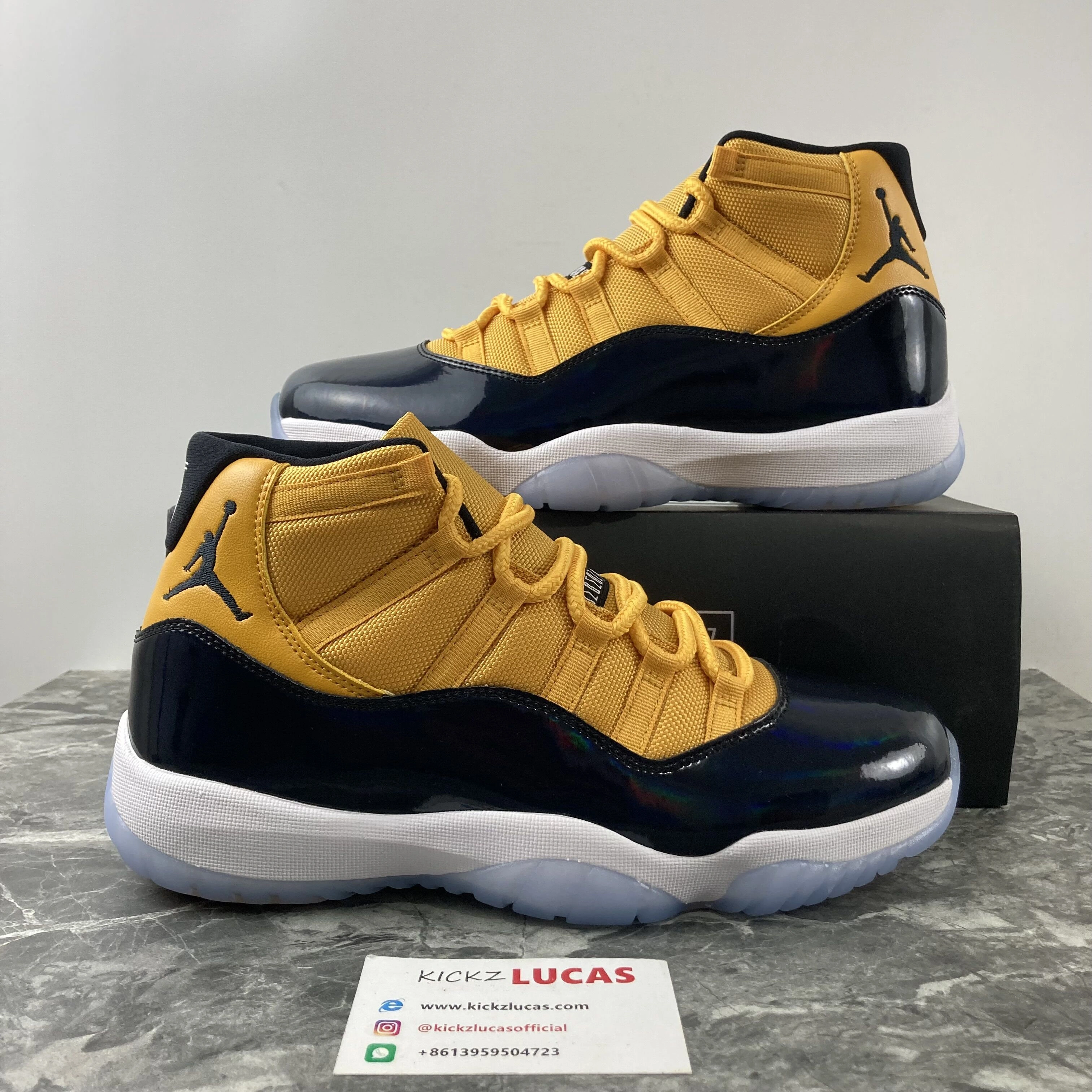Air Jordan 11 Retro Yellow Nabvy blue CT8012- FreshLook 2196