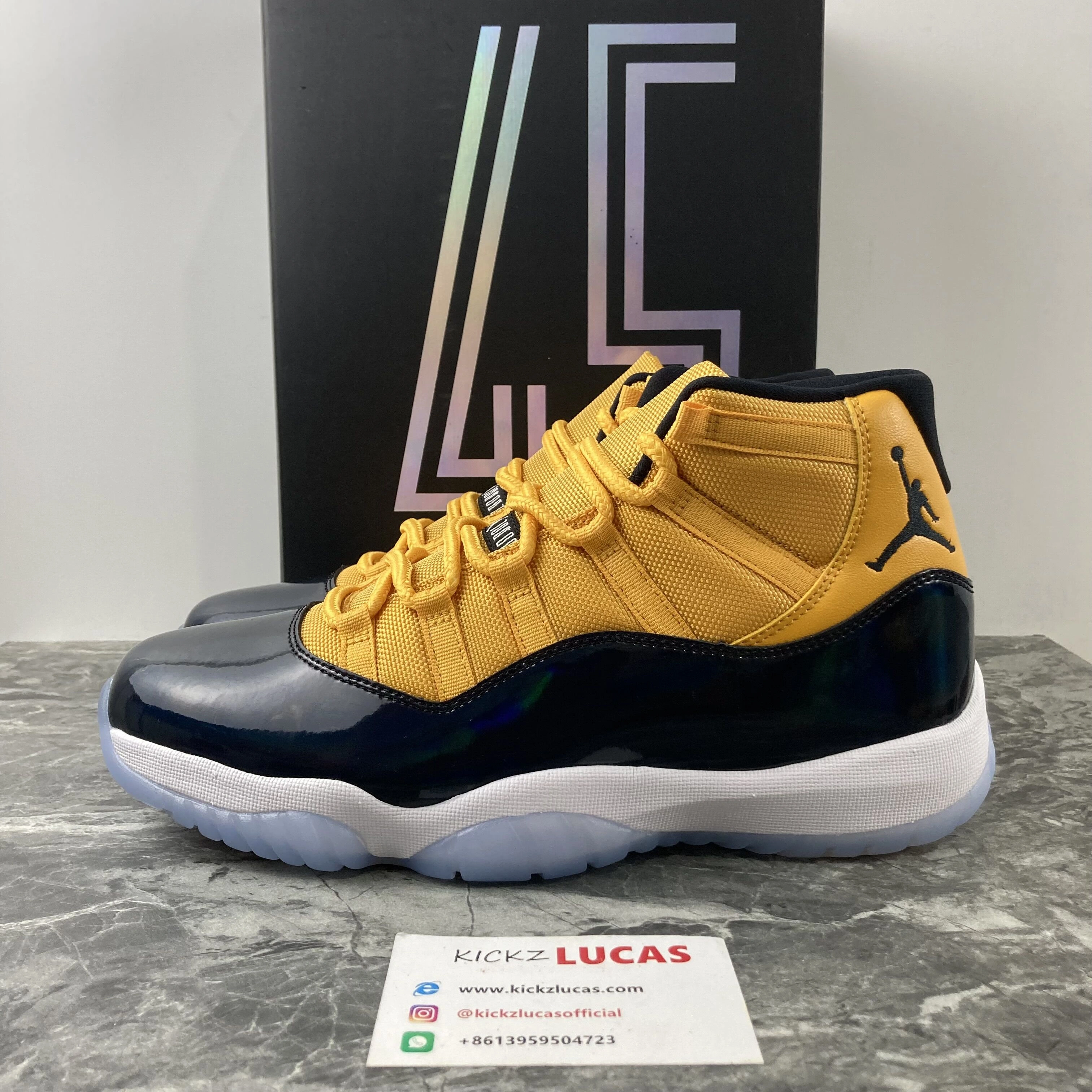 Air Jordan 11 Retro Yellow Nabvy blue CT8012- FreshLook 2196