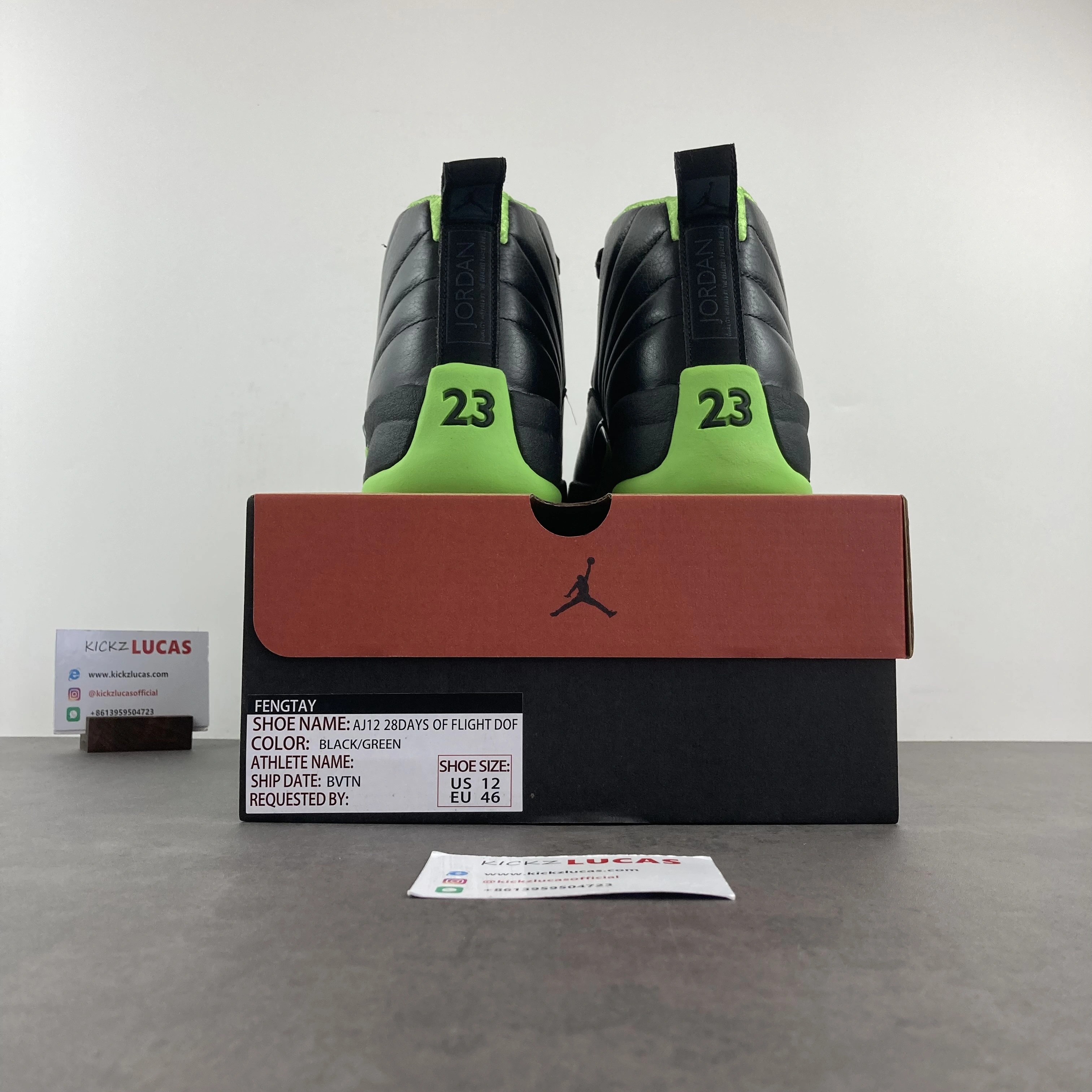 Air Jordan 12 BLACK GREEN FreshLook 2244